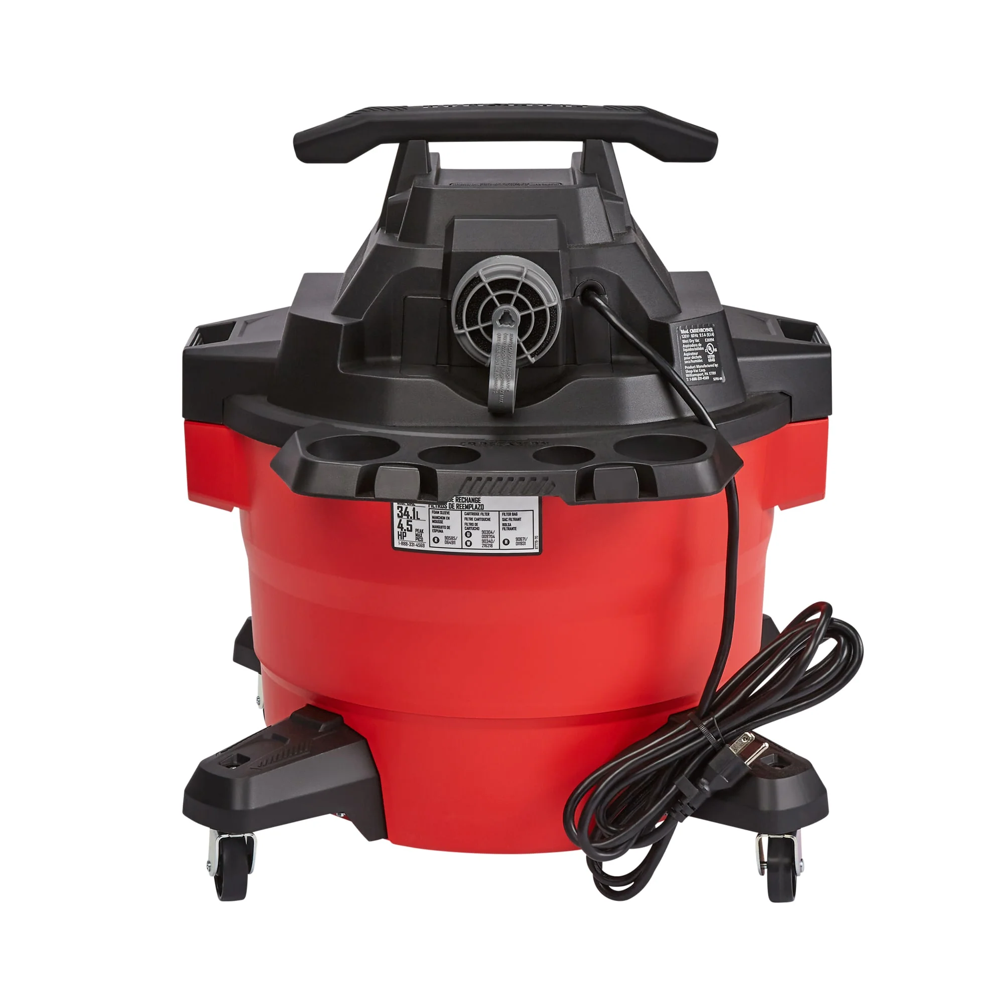 CRAFTSMAN 9-Gallon 4.5 HP Corded Portable Wet/Dry Shop Vacuum with Accessories - Image 2