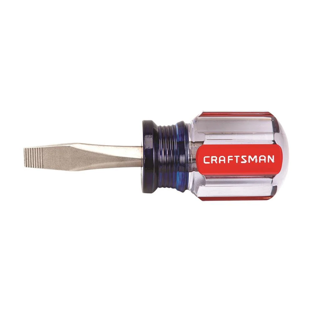 CRAFTSMAN Acetate Handle 1/4-in x 1-1/2-in Slotted (Flathead) Screwdriver, Stubby