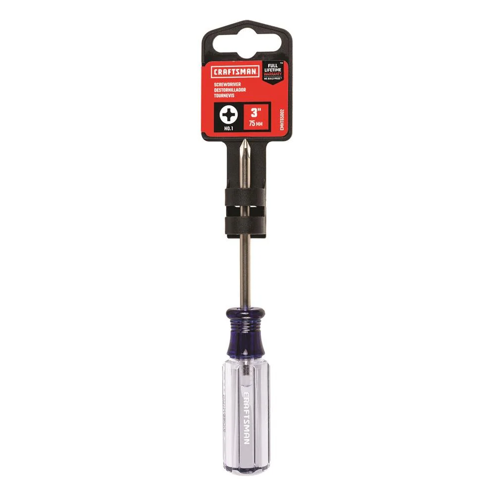 CRAFTSMAN Acetate Handle #1 x 3-in Phillips Screwdriver, CMHT65002 - Image 4
