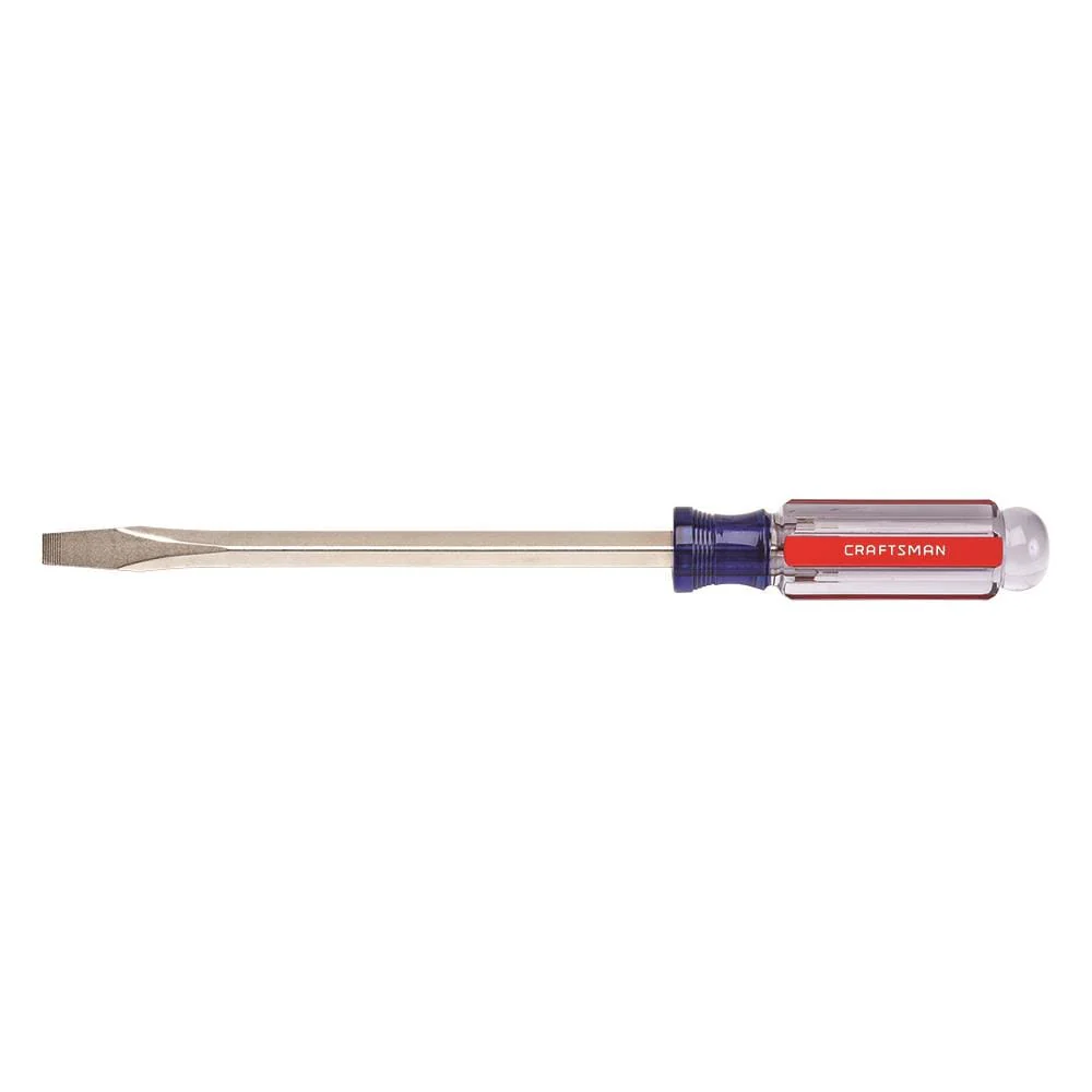 CRAFTSMAN Acetate Handle 3/8-in Slotted Flathead Screwdriver, 8-in Shaft