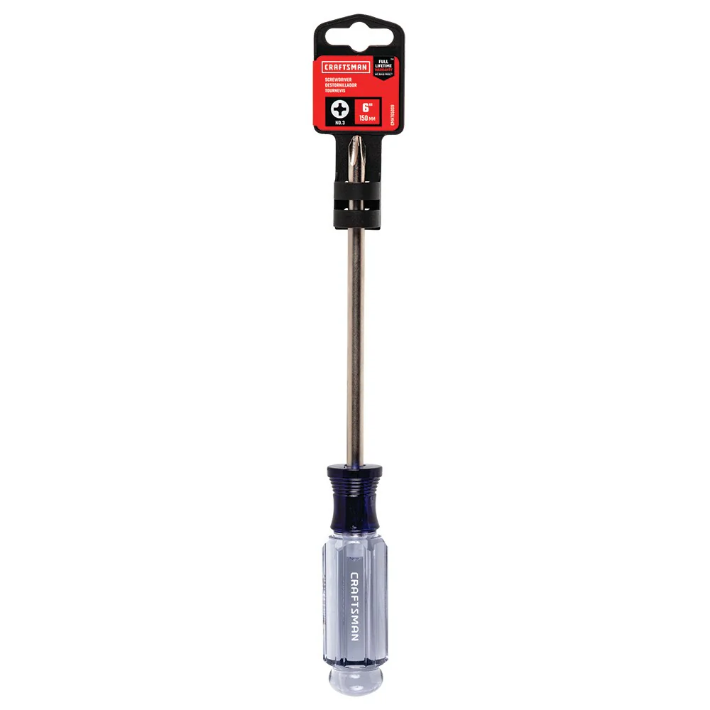 CRAFTSMAN Acetate Handle #3 x 6-in Phillips Screwdriver - Image 3