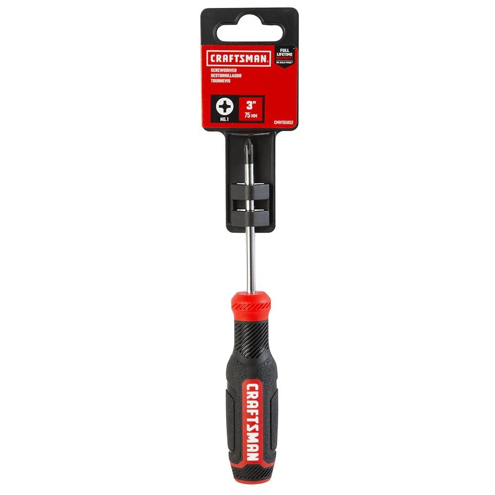 CRAFTSMAN Bi‑Material Handle #1 x 3-in Phillips Screwdriver - Image 3