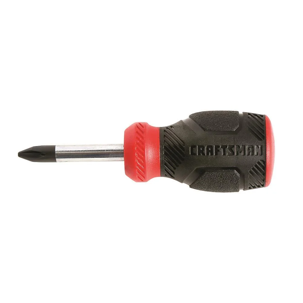 CRAFTSMAN Bi-Material Handle #2 Phillips Screwdriver, 1-1/2-in Stubby Shaft