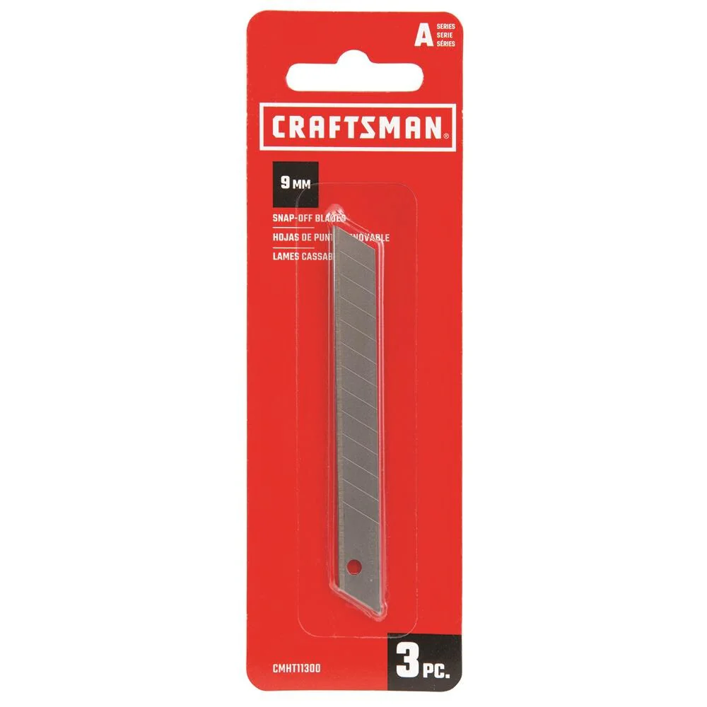 CRAFTSMAN Carbon Steel 9mm Snap-Off Replacement Blades, 3-Pack - Image 4