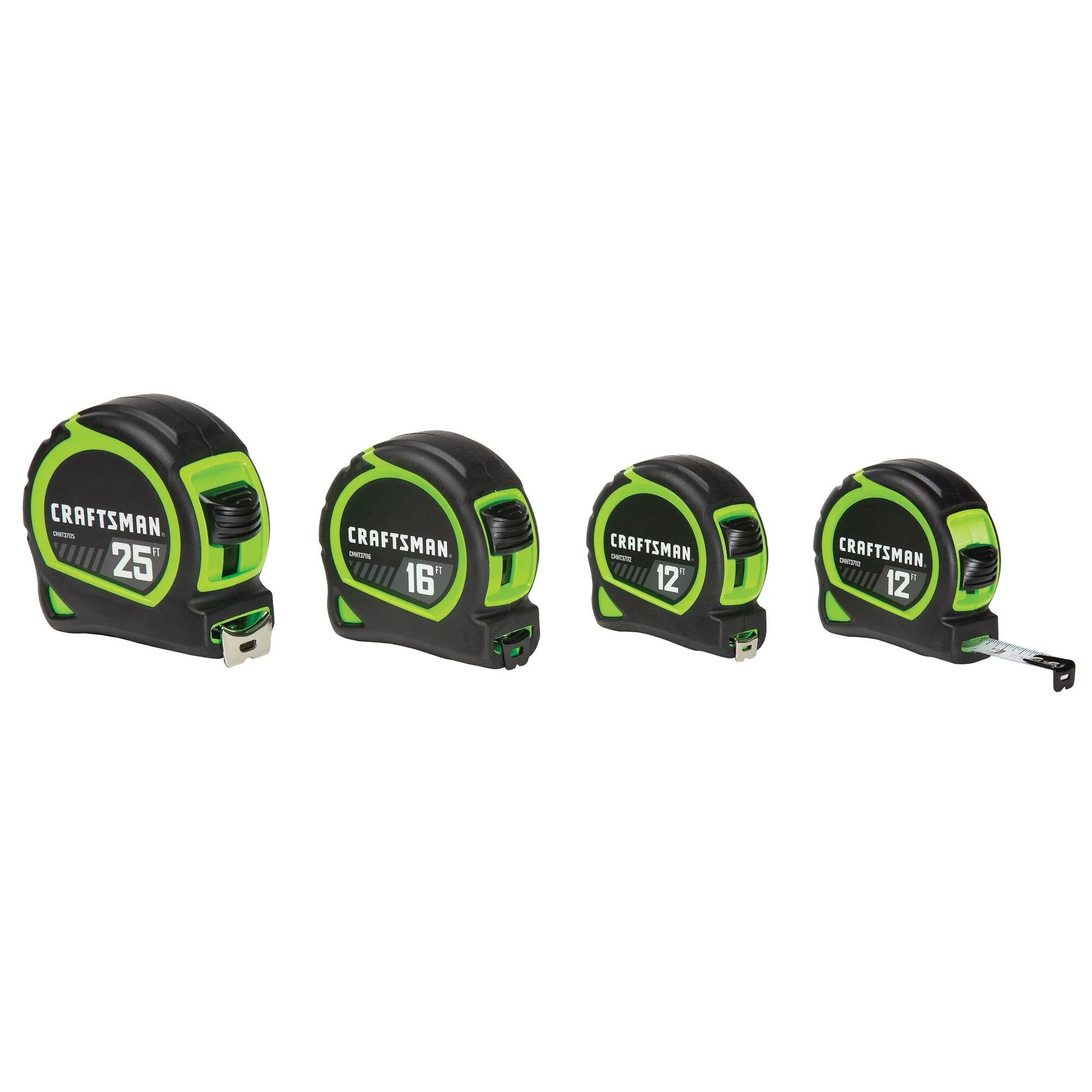 CRAFTSMAN HI-VIS 4-Pack Tape Measure Set, 12-ft (x2), 16-ft, 25-ft - Image 6