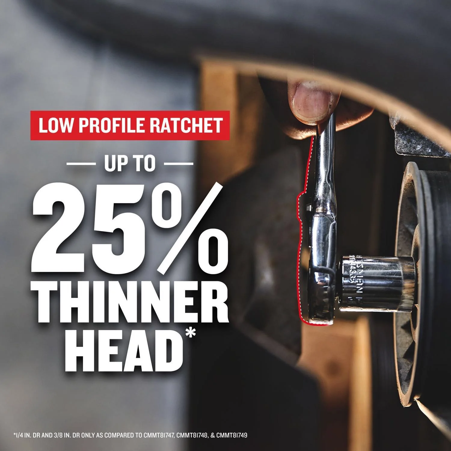 Craftsman Low Profile 3/8 in. Drive SAE Ratchet with 72 Teeth - Image 3
