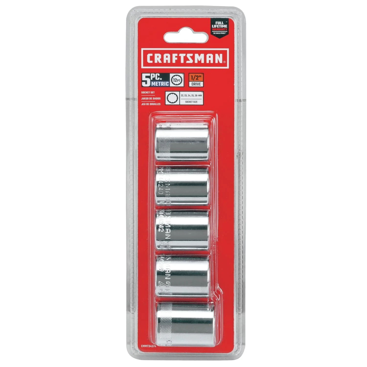 Craftsman Metric 12 Point Socket Set, 5 pc - 1/2 in. Drive, 26 mm - Image 3