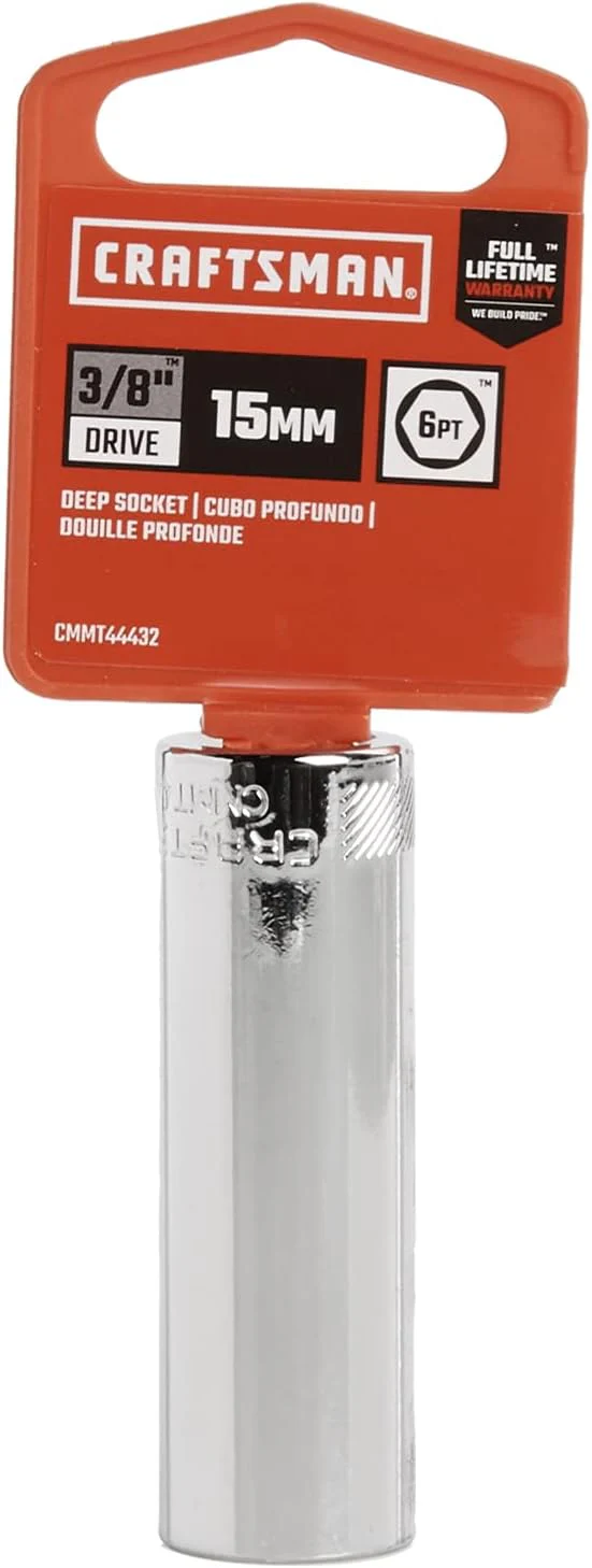 CRAFTSMAN Metric 3/8-in Drive 6-Point 15mm Deep Socket - Image 2