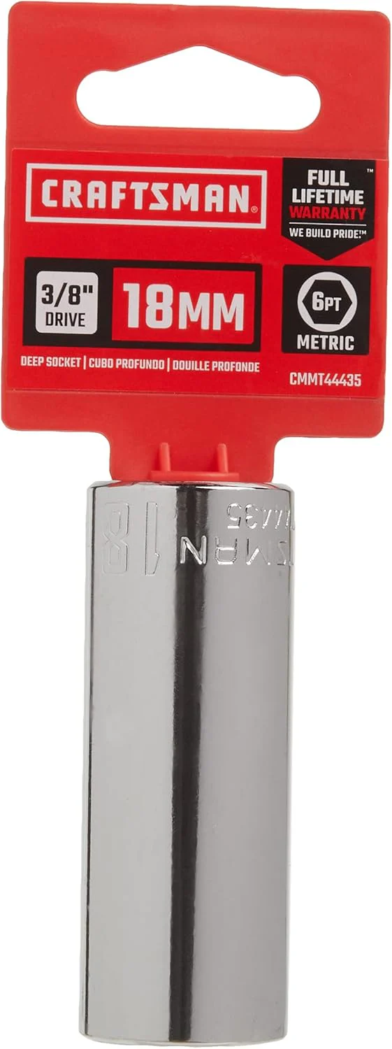 CRAFTSMAN Metric 3/8-in Drive 6-Point 18mm Deep Socket (CMMT44435) - Image 2