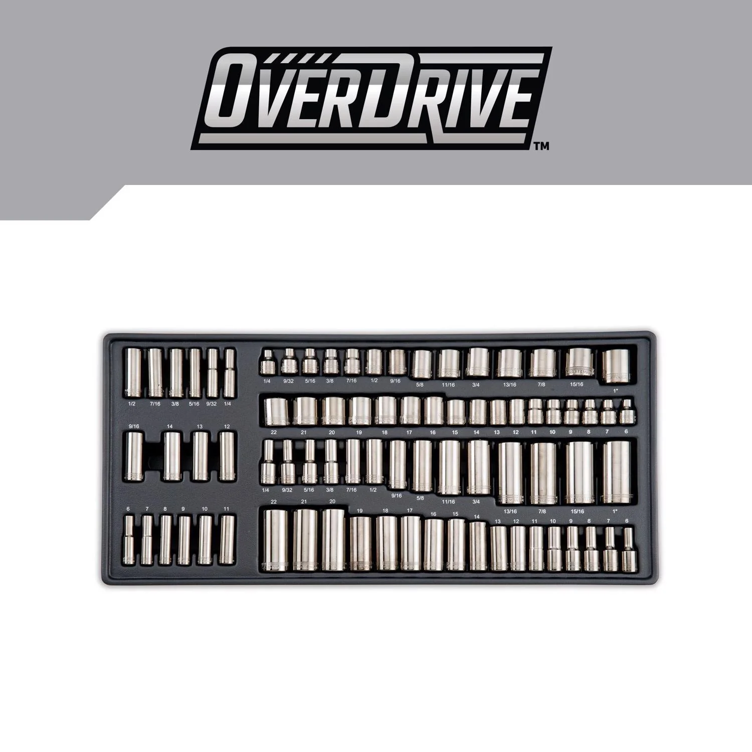 Craftsman OVERDRIVE 284-Piece Mechanic's Tool Set - Metric/SAE, Gunmetal Chrome - Image 4