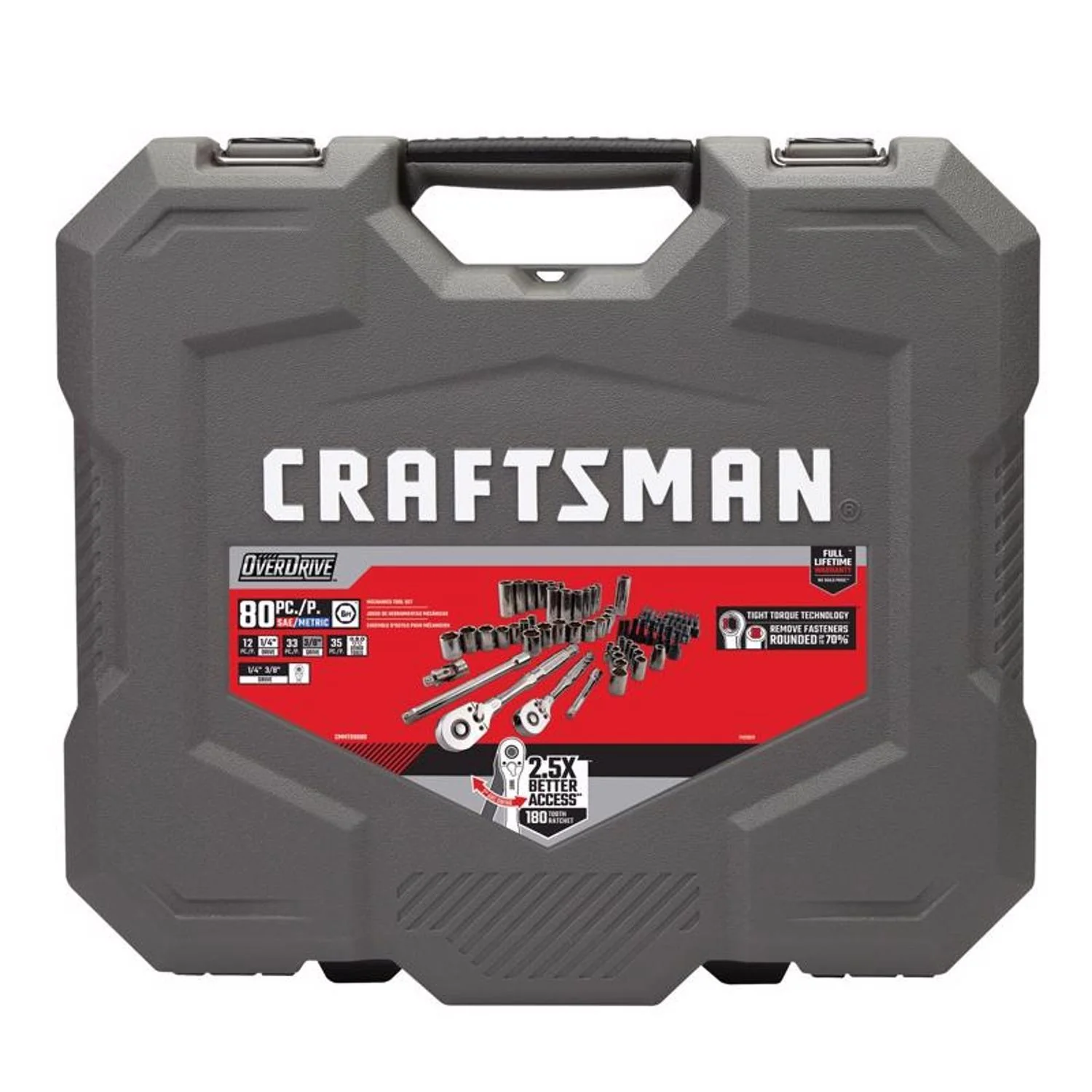 Craftsman OVERDRIVE 80 pc Mechanic's Tool Set - Metric/SAE 6 Point