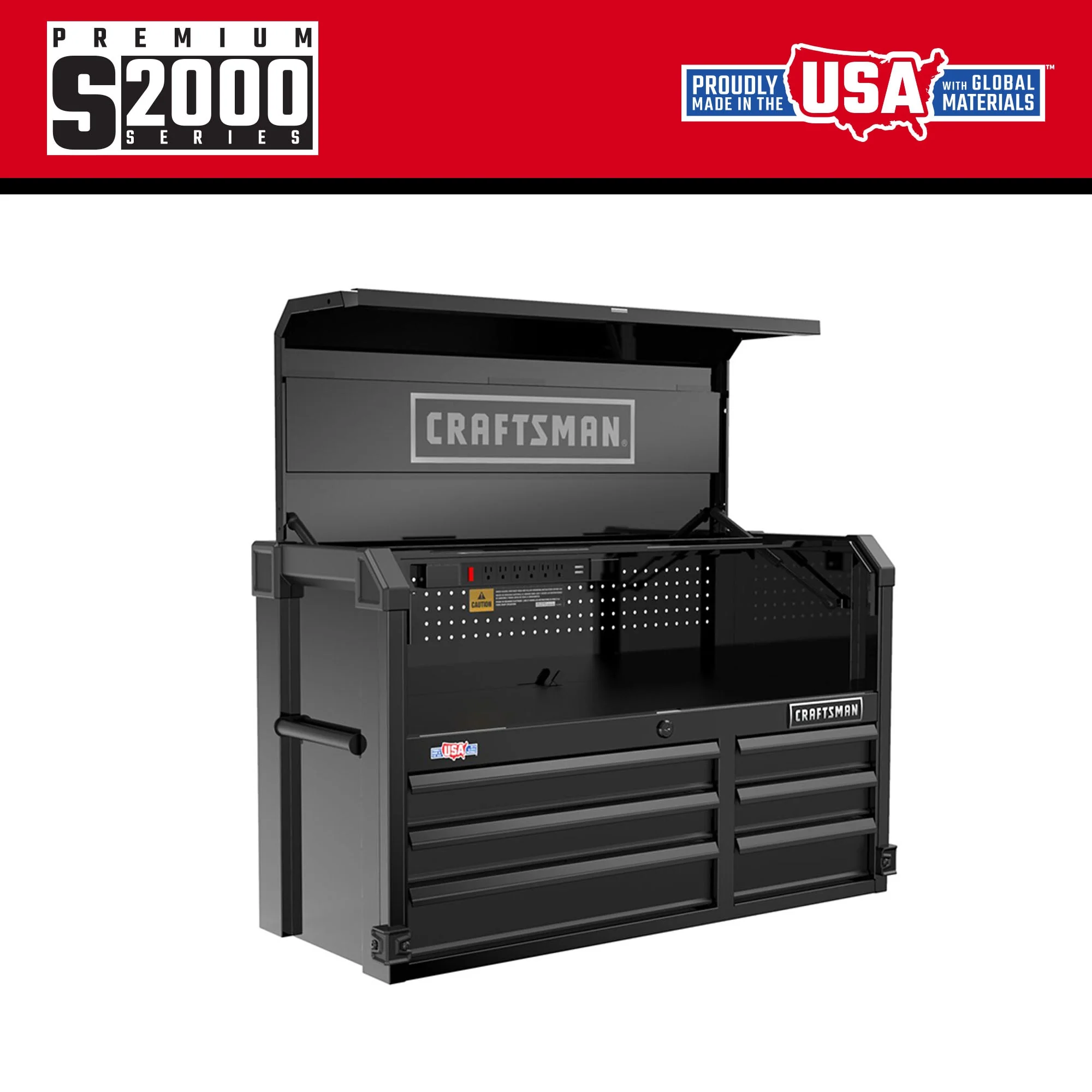 CRAFTSMAN Premium 2000 Series 40.5-in W x 24.5-in H 6-Drawer Steel Tool Chest (Black) - Image 2