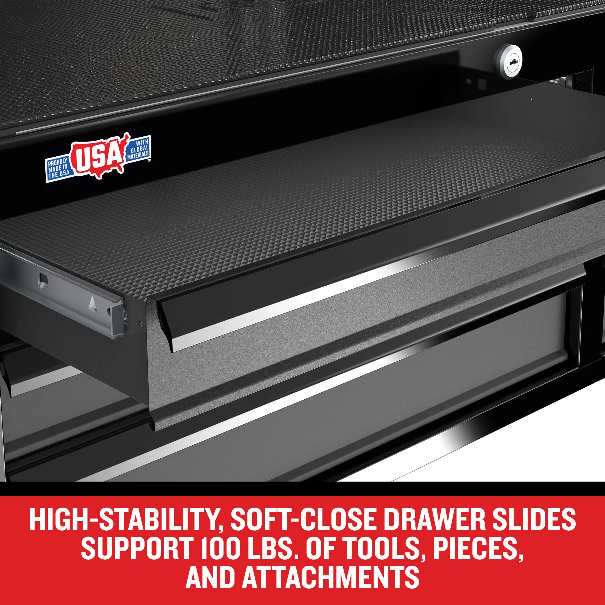 CRAFTSMAN Premium 2000 Series 40.5-in W x 24.5-in H 6-Drawer Steel Tool Chest (Black) - Image 5