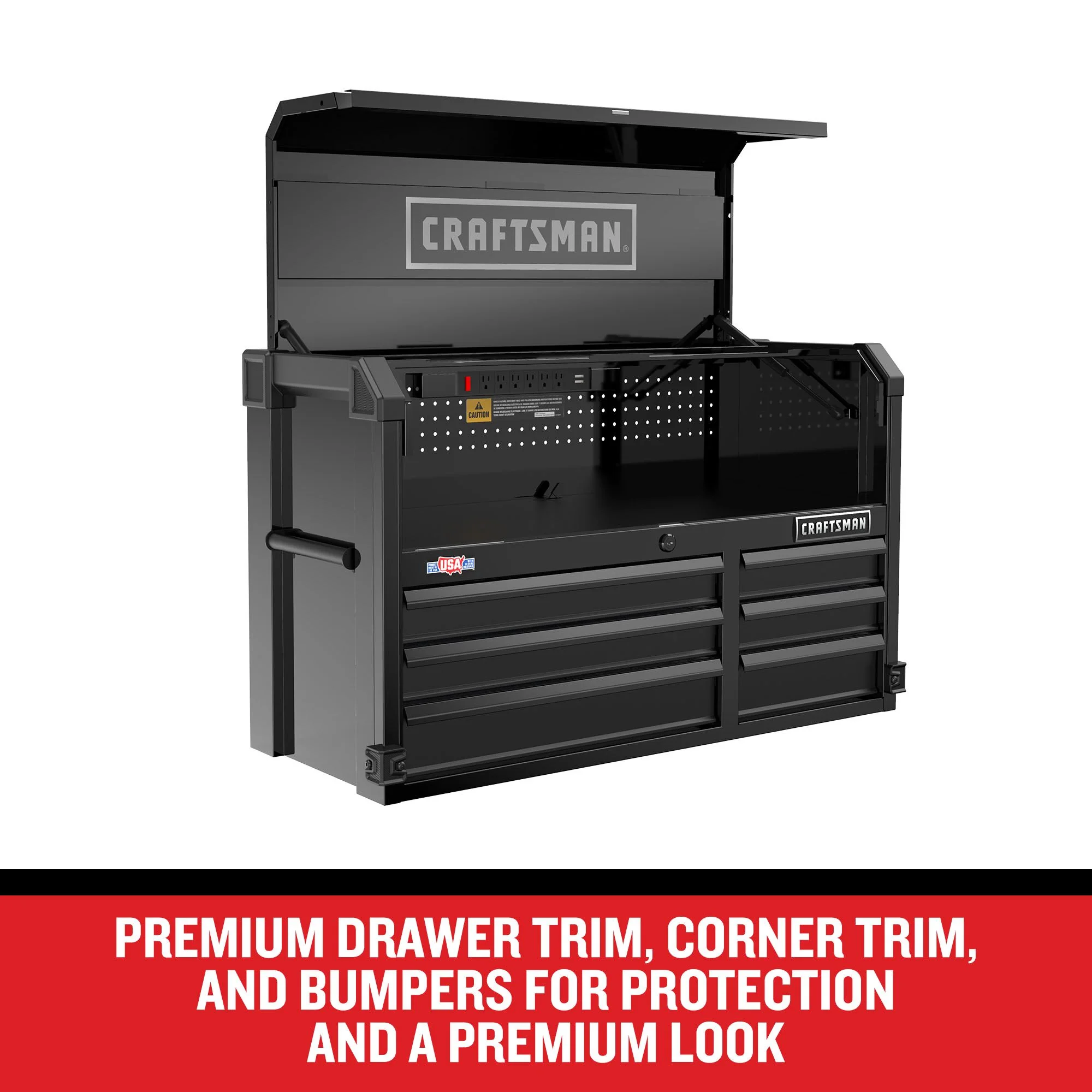 CRAFTSMAN Premium 2000 Series 40.5-in W x 24.5-in H 6-Drawer Steel Tool Chest (Black) - Image 6