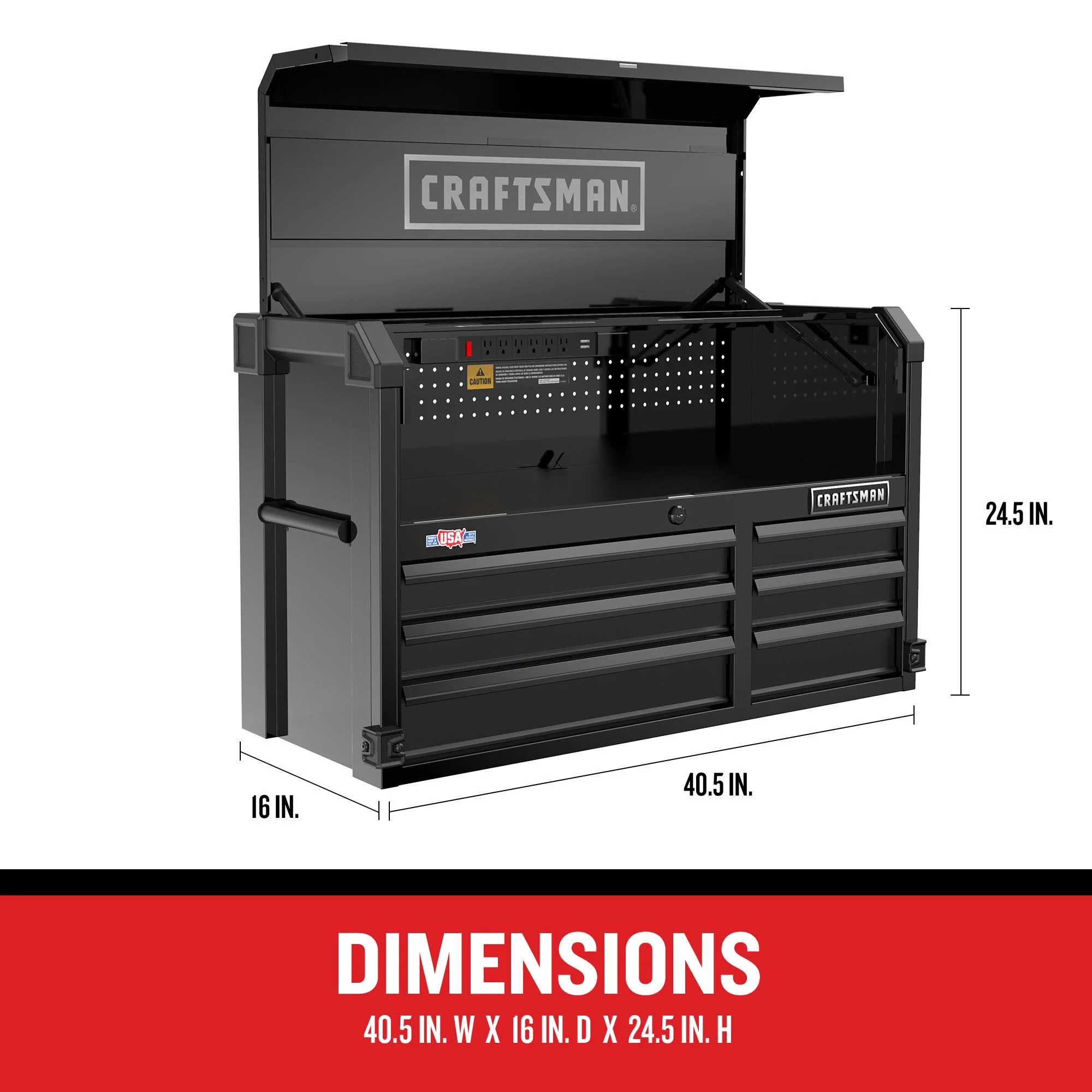 CRAFTSMAN Premium 2000 Series 40.5-in W x 24.5-in H 6-Drawer Steel Tool Chest (Black) - Image 7