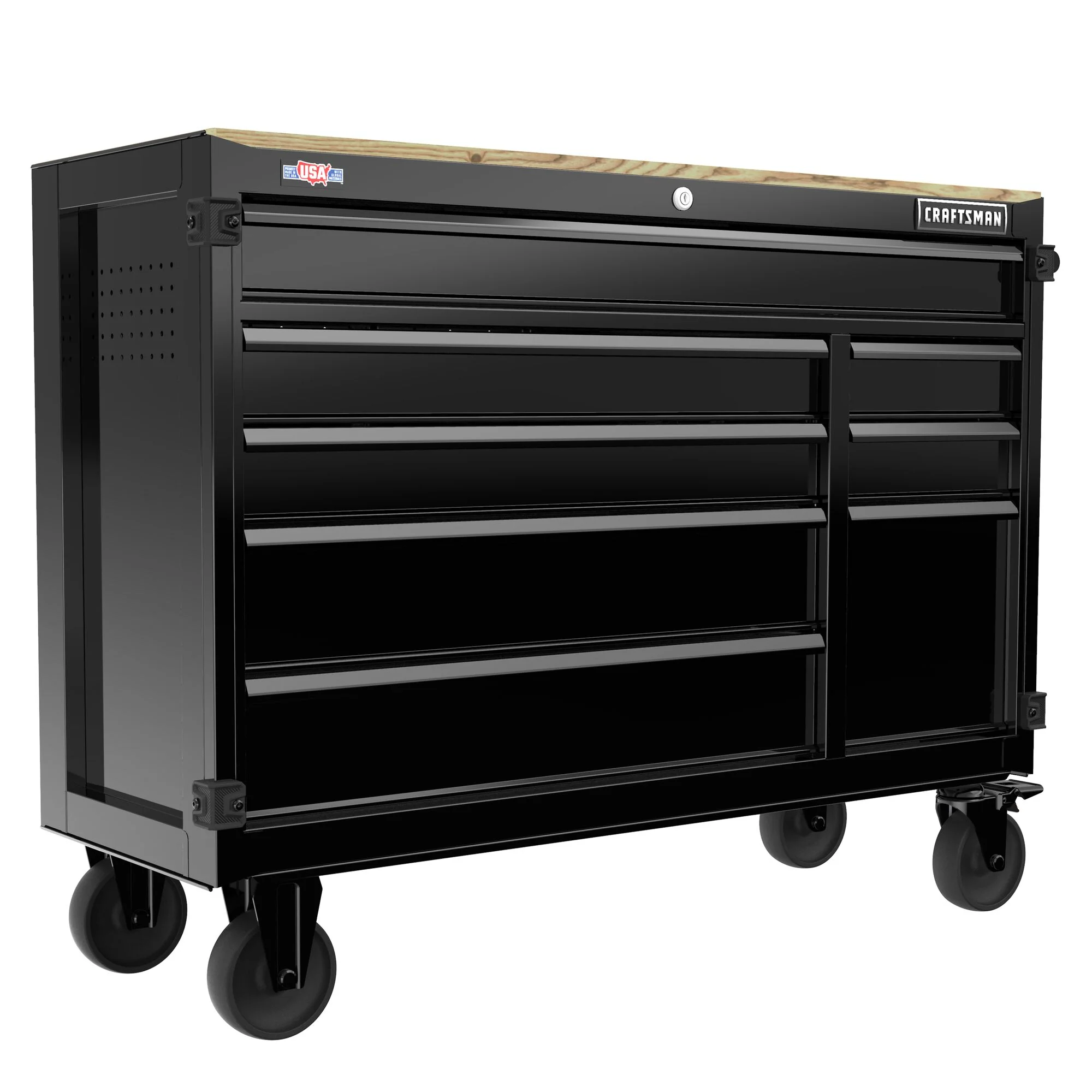 CRAFTSMAN Premium 2000 Series 51.2-in L x 39.5-in H 8-Drawer Rolling Black Wood Work Bench