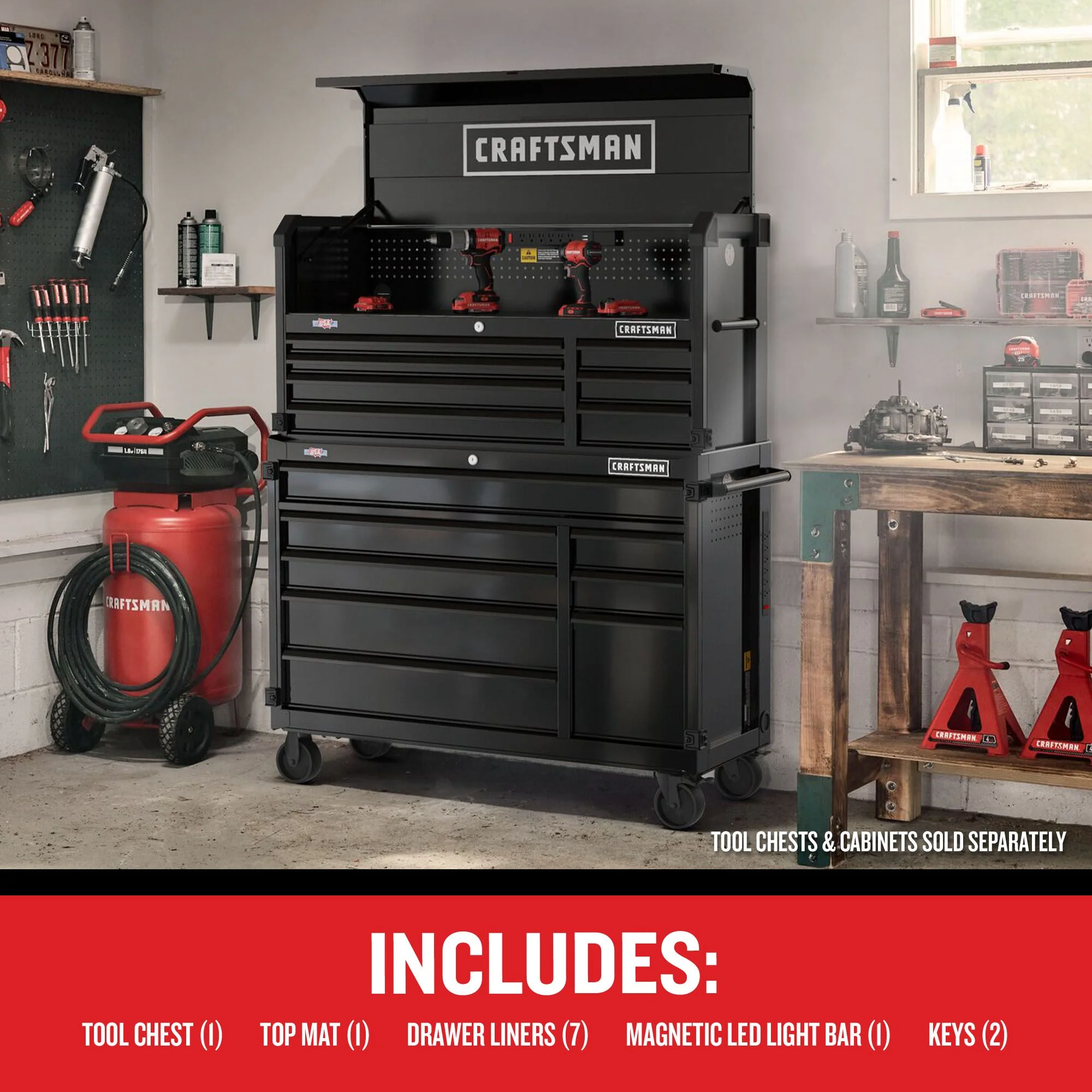 CRAFTSMAN Premium 2000 Series 51.5-in W x 24.5-in H 7-Drawer Steel Tool Chest (Black) - Image 8