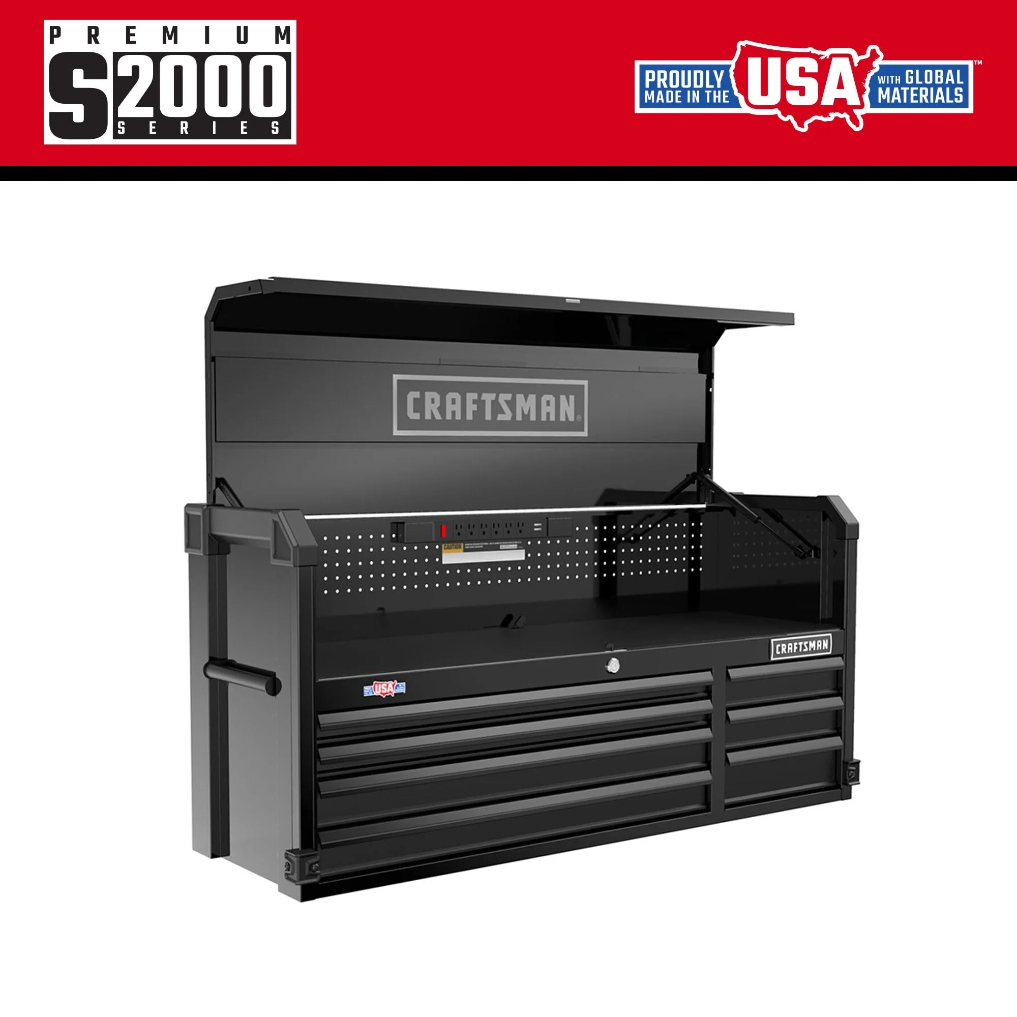 CRAFTSMAN Premium 2000 Series 7-Drawer Steel Tool Chest, Black - Image 2