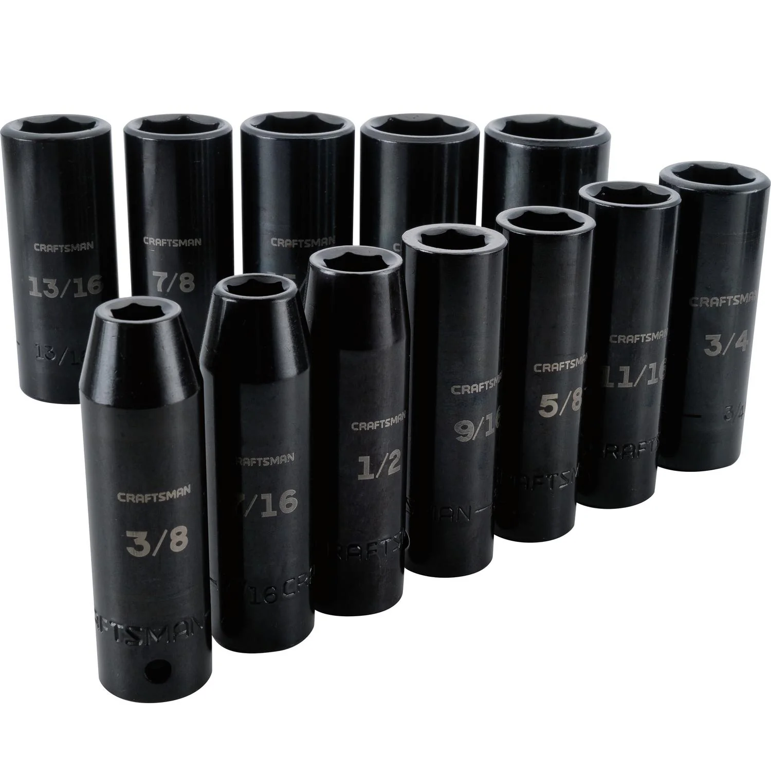 Craftsman SAE 12 pc Deep Impact Socket Set - 1/2 in. Drive, 6 Point