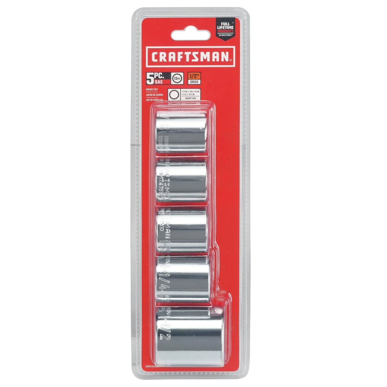Craftsman SAE 12 Point Standard Socket Set, 5 pc - Image 3