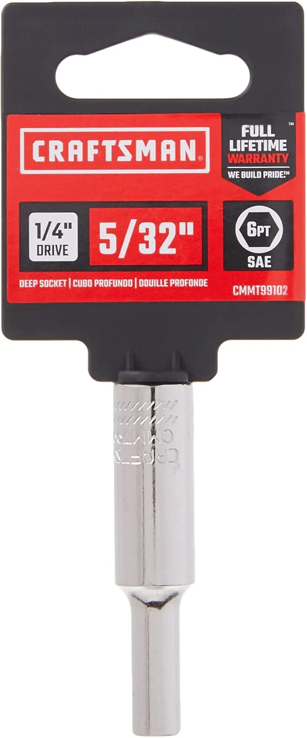 Craftsman SAE 6-Point Deep Socket, 5/32 in., 1/4 in. Drive (CMMT99102) - Image 4