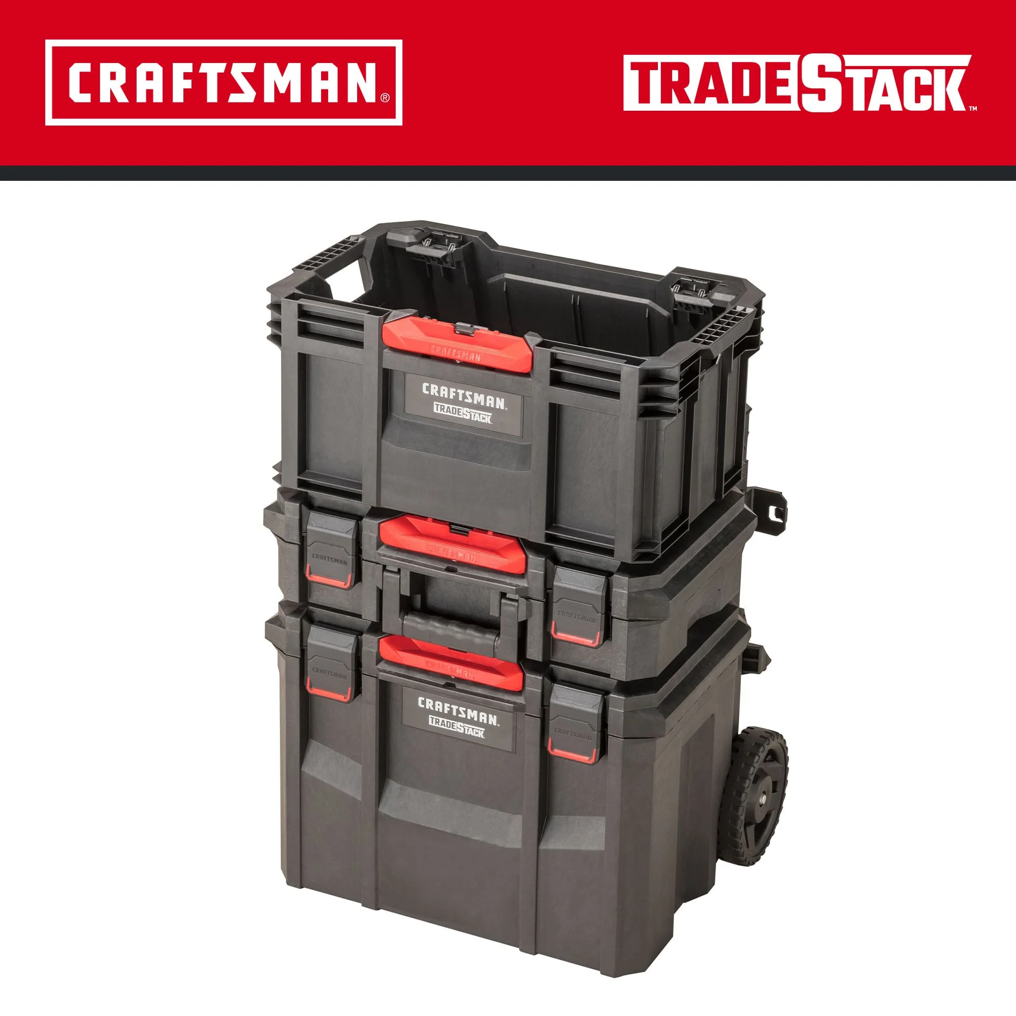 CRAFTSMAN TRADESTACK System 22.6-in W x 31.9-in H Structural Foam Rolling, Lockable Tool Box with Wheels - Image 2