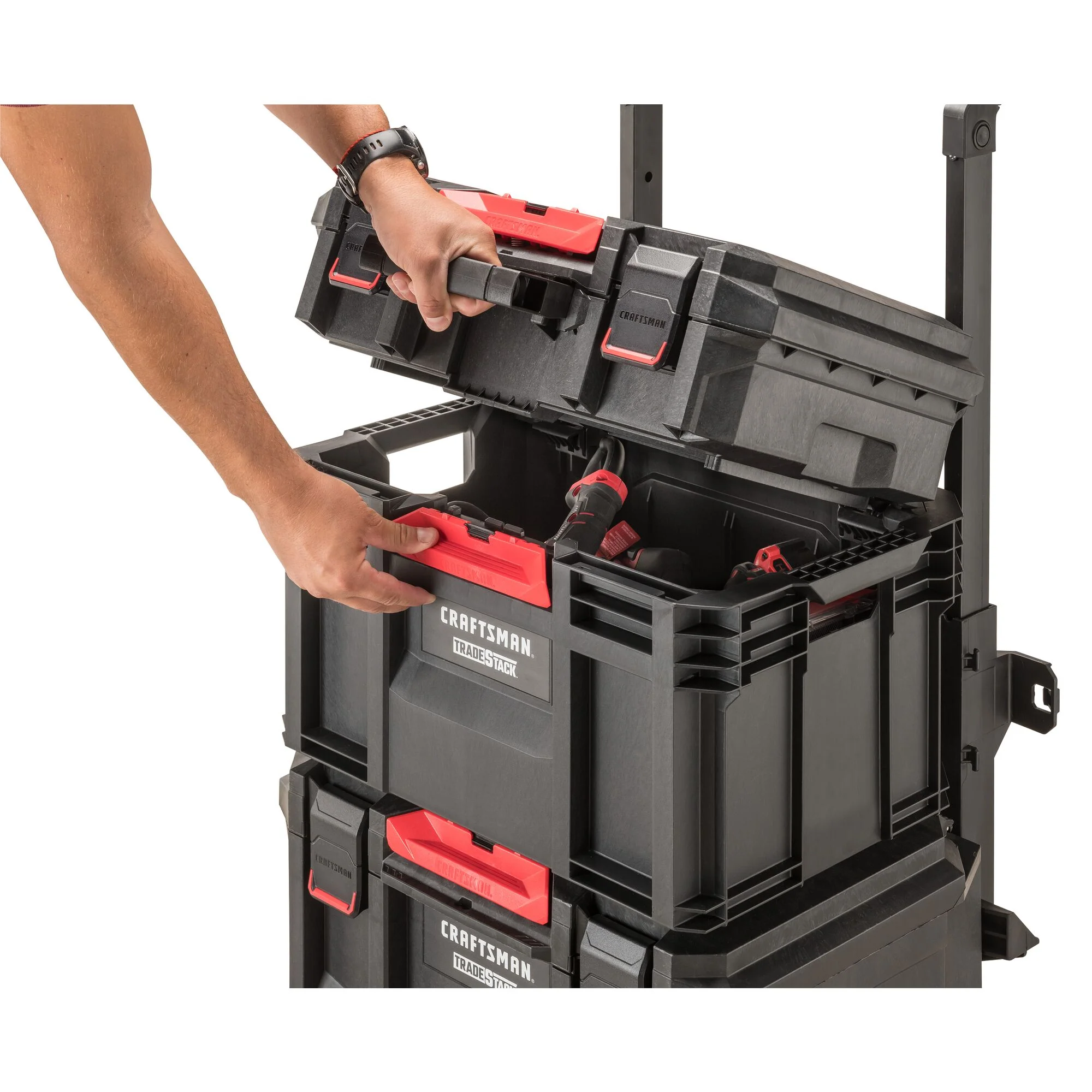 CRAFTSMAN TRADESTACK System 22.6-in W x 31.9-in H Structural Foam Rolling, Lockable Tool Box with Wheels - Image 3