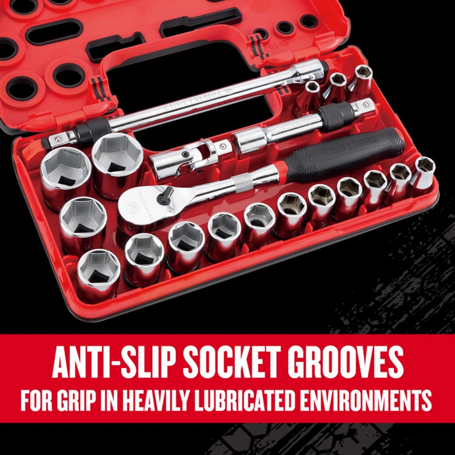 Craftsman V-Series 1/2 in. Drive Metric 6 Point Socket and Tool Set, 21 pc - Image 3