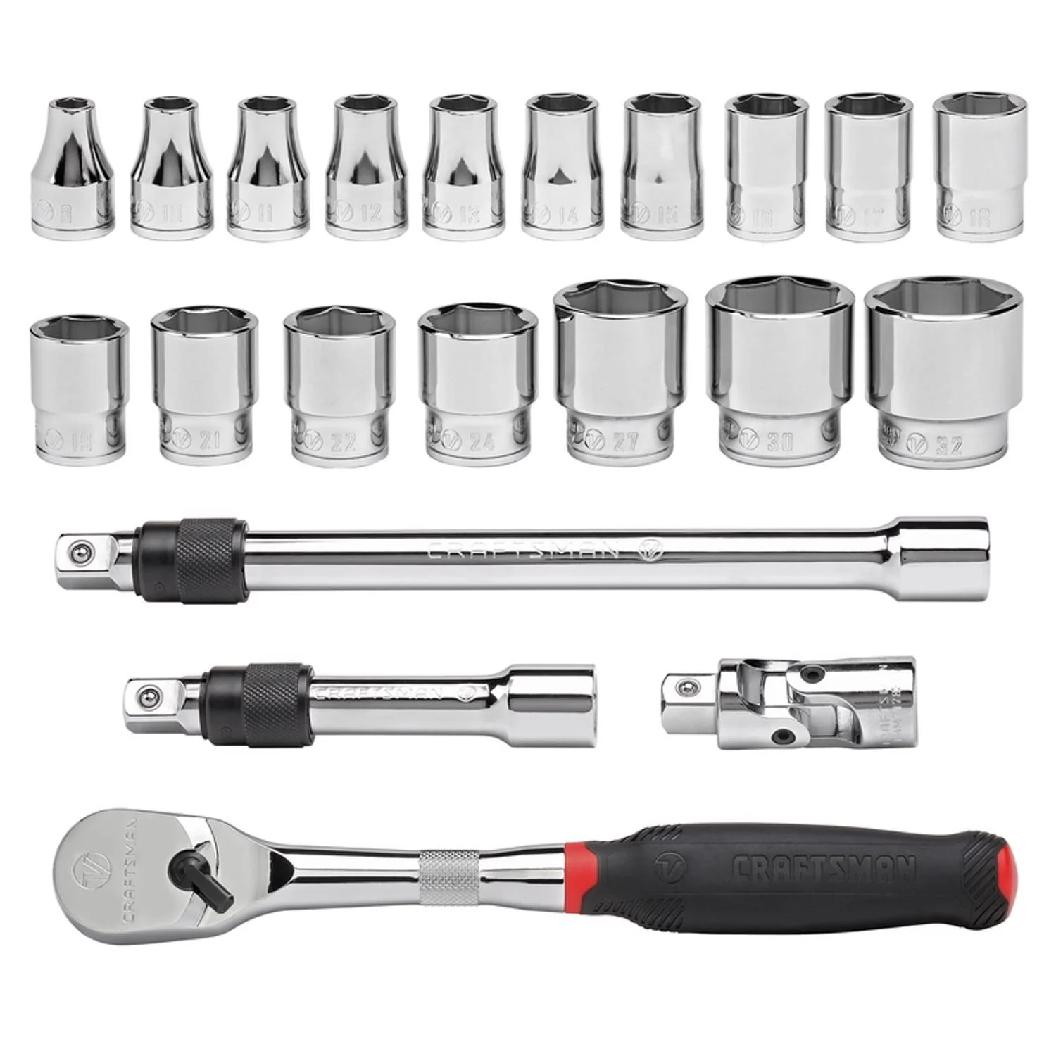 Craftsman V-Series 1/2 in. Drive Metric 6 Point Socket and Tool Set, 21 pc - Image 4