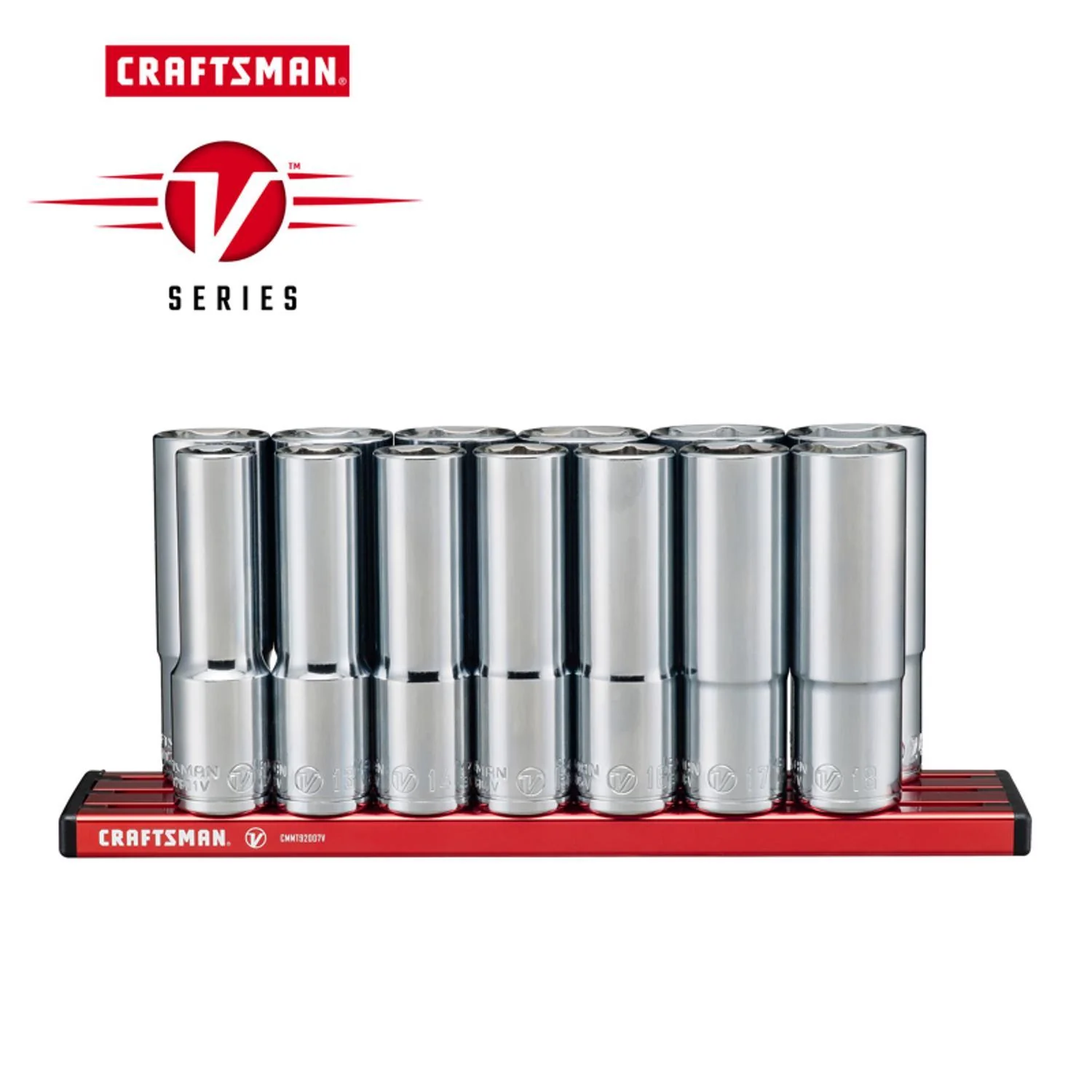 Craftsman V-Series 1/2 in. Drive SAE 6 Point Deep Socket Set, 13 pc - Image 2