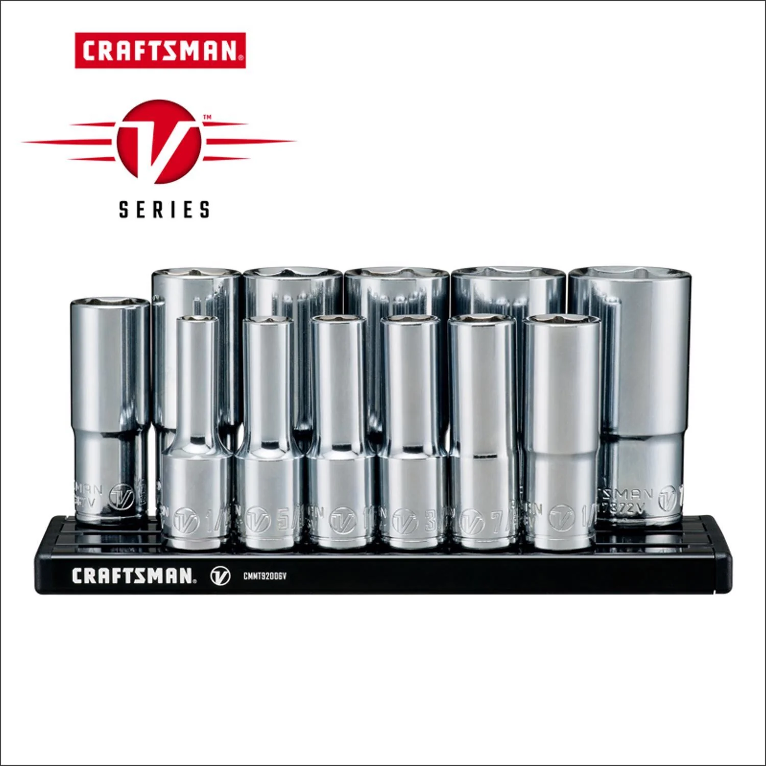 Craftsman V-Series 3/8 in. Drive SAE 6 Point Deep Socket Set, 12 pc - Image 2