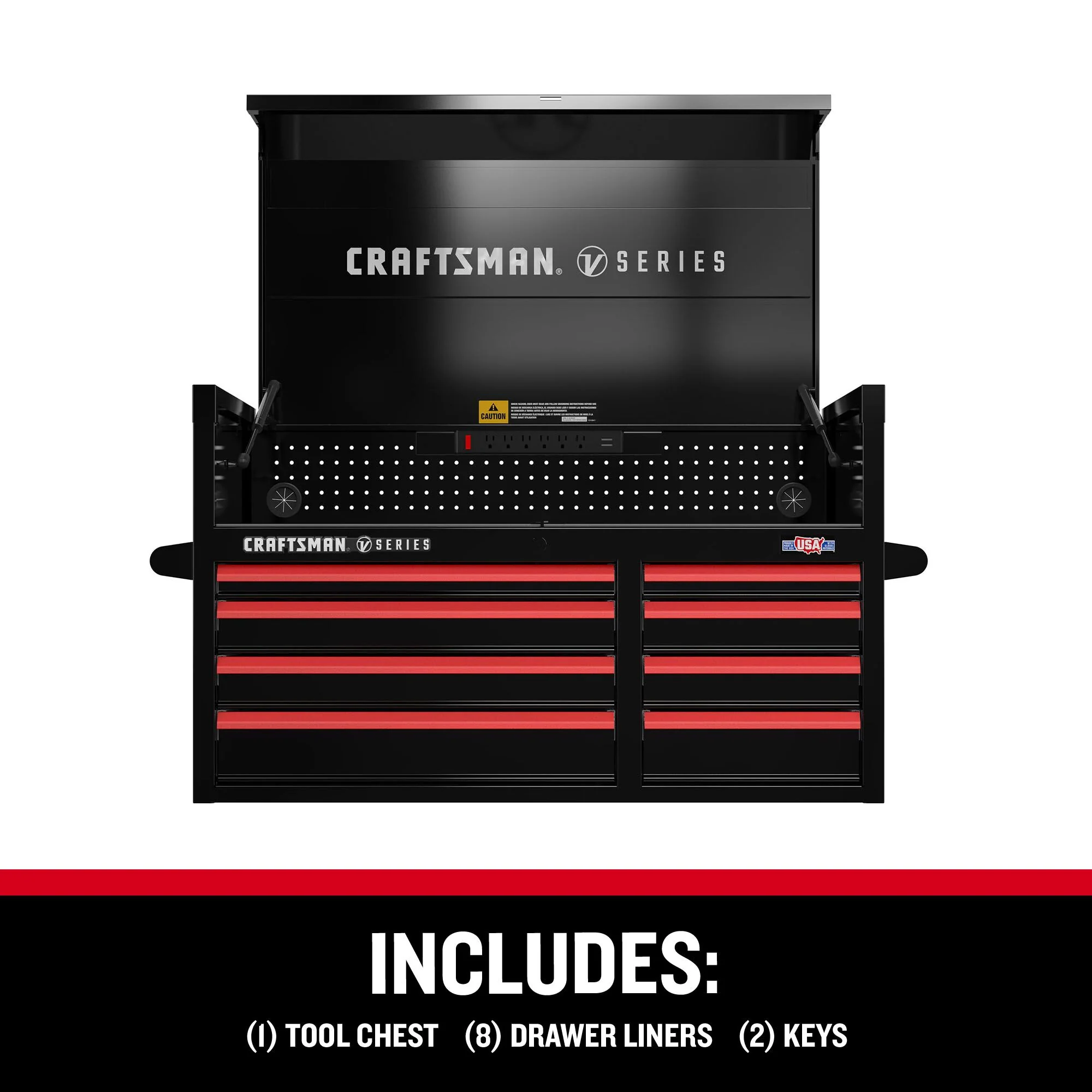 CRAFTSMAN V-Series 41-in W x 27-in H 8-Drawer Steel Tool Chest (Black) - Image 6