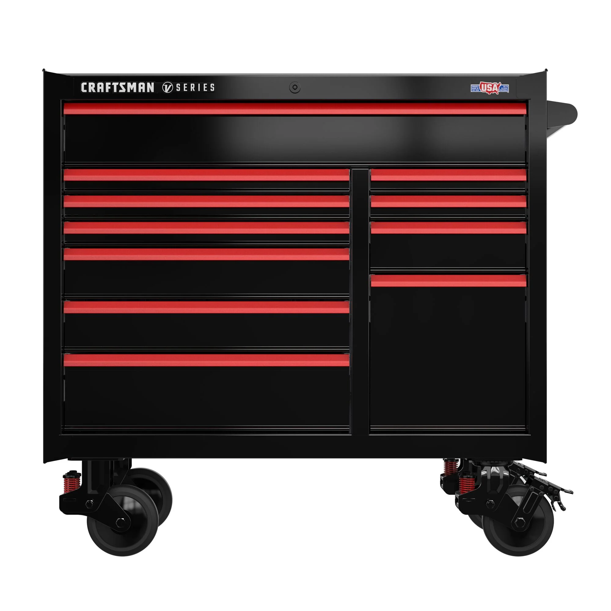 CRAFTSMAN V-Series 41-in W x 40-in H 11-Drawer Steel Rolling Tool Cabinet (Black) - Image 7