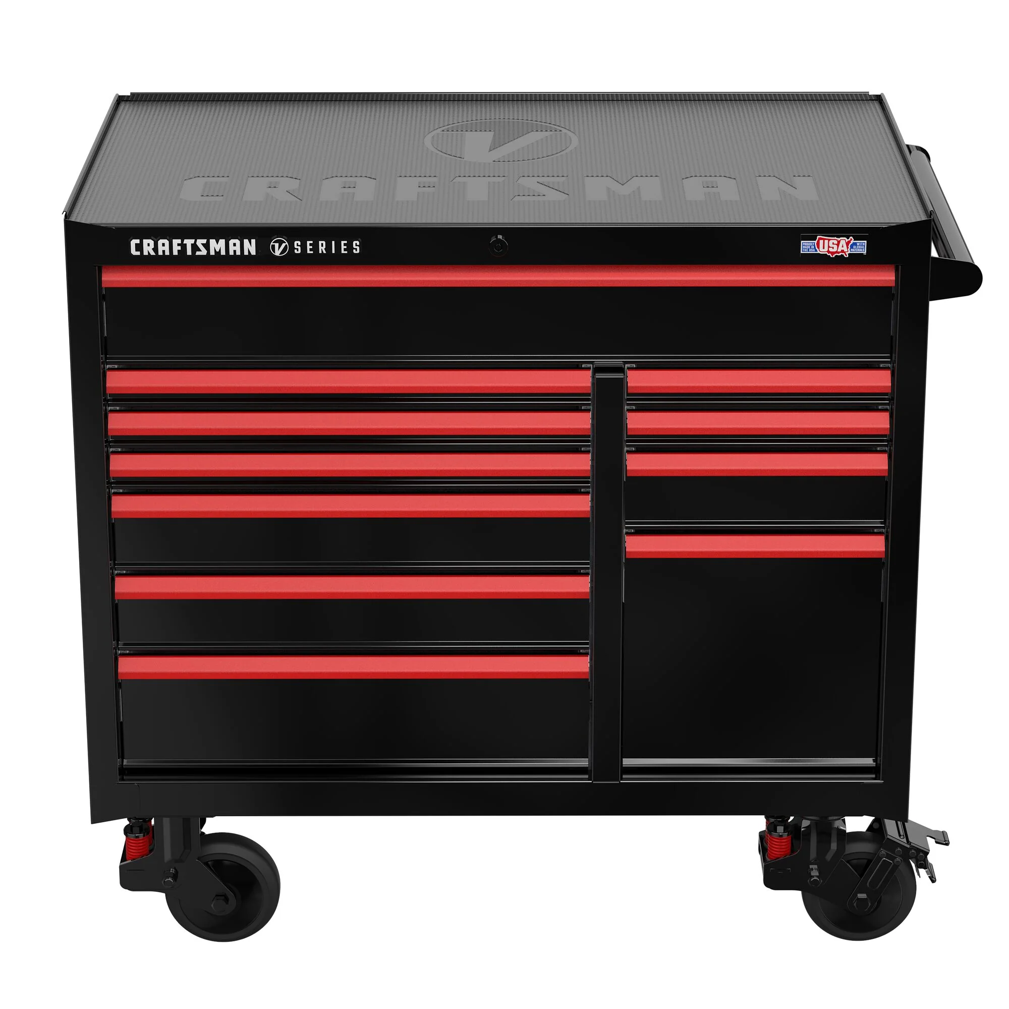 CRAFTSMAN V-Series 41-in W x 40-in H 11-Drawer Steel Rolling Tool Cabinet (Black) - Image 8