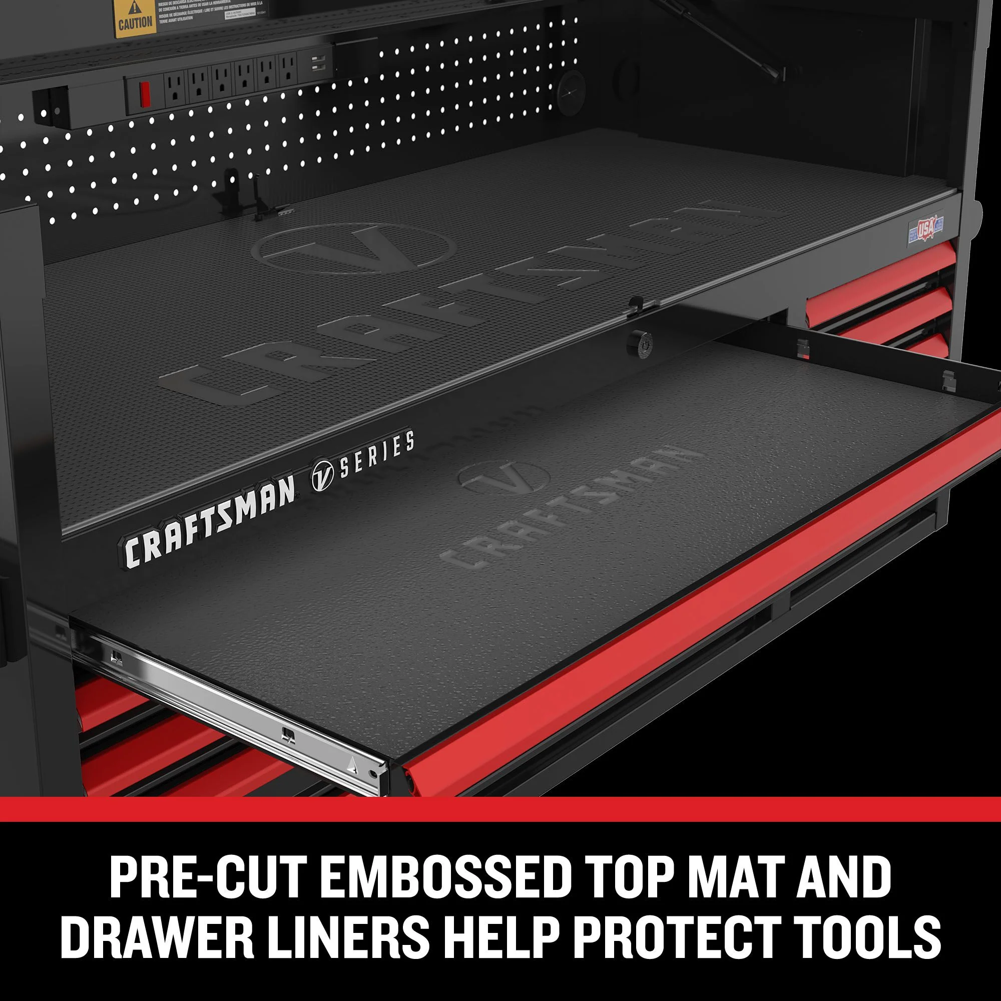 CRAFTSMAN V-Series 52-in W x 27-in H 10-Drawer Steel Tool Chest (Black) - Image 4