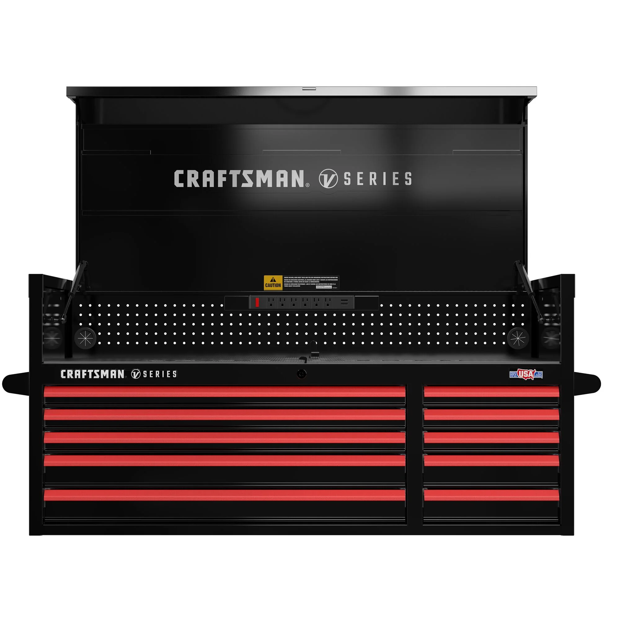 CRAFTSMAN V-Series 52-in W x 27-in H 10-Drawer Steel Tool Chest (Black) - Image 8