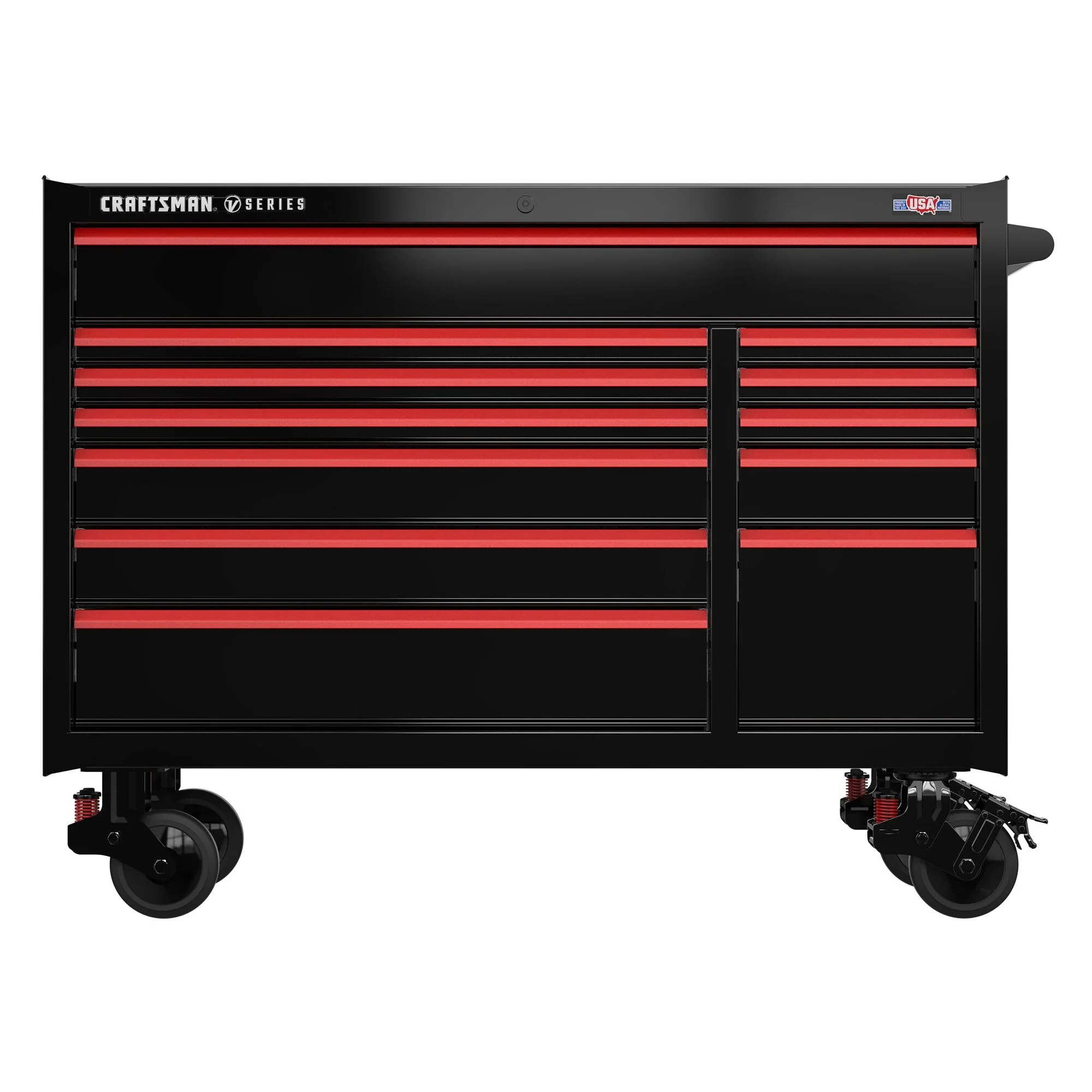 CRAFTSMAN V-Series 52-in W x 40-in H 12-Drawer Steel Rolling Tool Cabinet (Black)