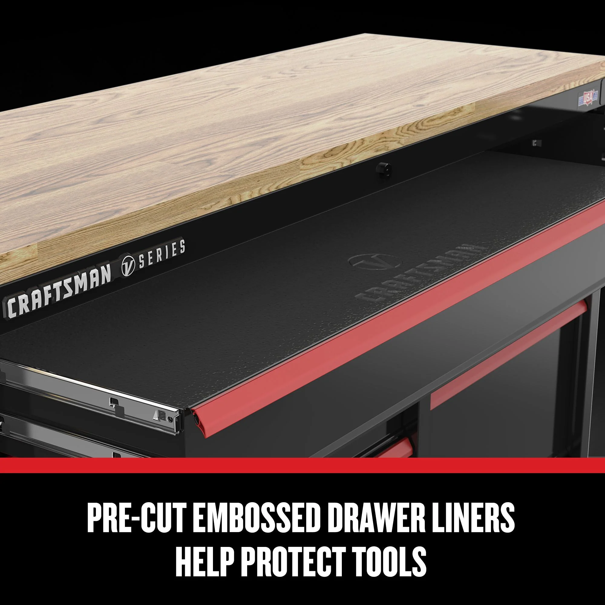 CRAFTSMAN V-Series 63-in W x 40-in H 11-Drawer Steel Rolling Tool Cabinet (Black) - Image 8