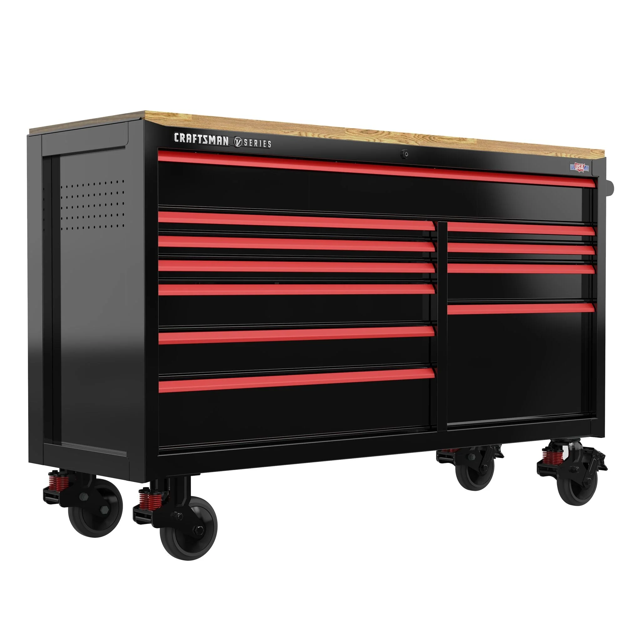 CRAFTSMAN V-Series 63-Inch 11-Drawer Steel Rolling Tool Cabinet - Black