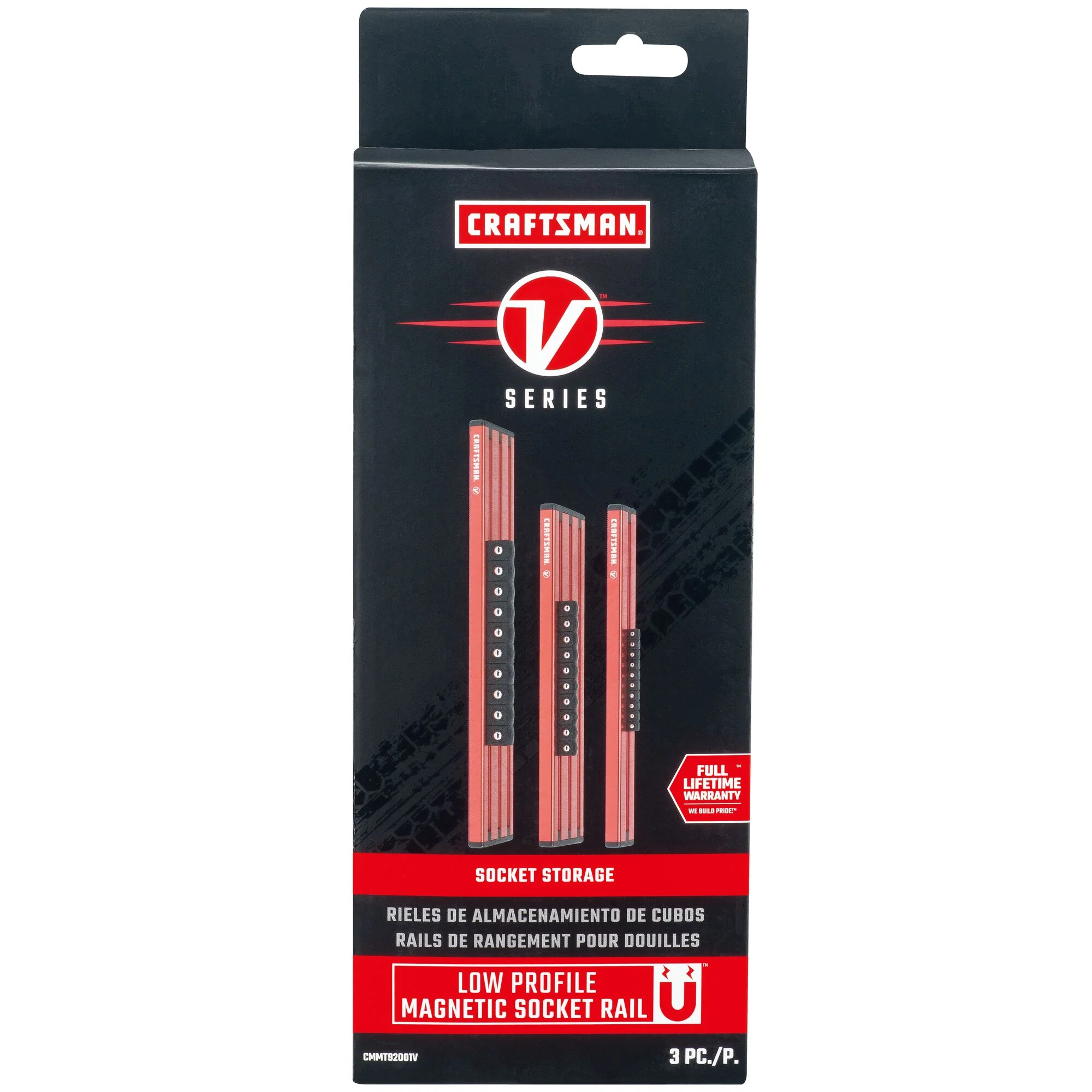 CRAFTSMAN V-Series Magnetic Socket Rail Set, 3-Piece (1/4-in, 3/8-in, 1/2-in) - Image 8