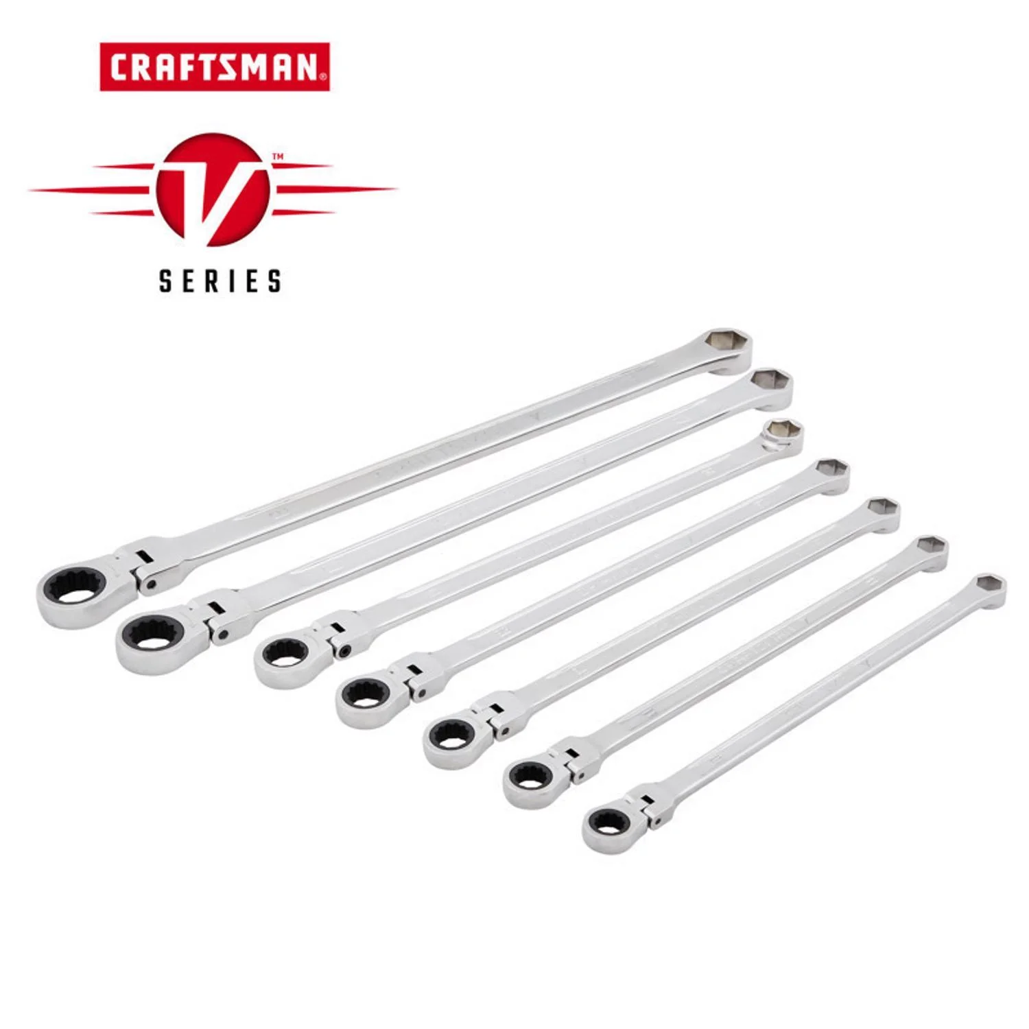 Craftsman V-Series SAE Extra Long Flex Head Box Wrench Set, 7 pc - Image 2