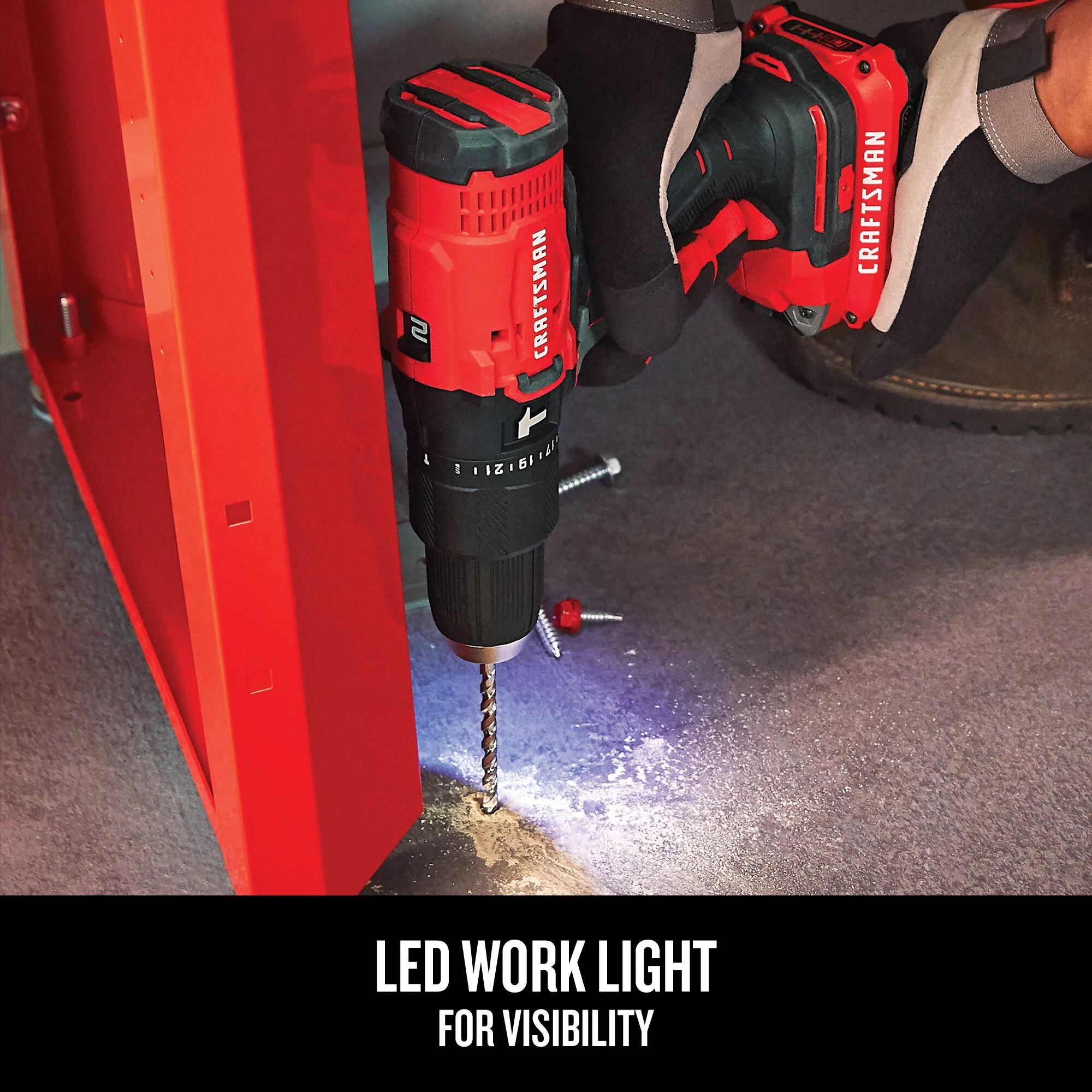 CRAFTSMAN V20 1/2-in 20-Volt Max Variable Speed Cordless Hammer Drill (2 Batteries Included) - Image 6