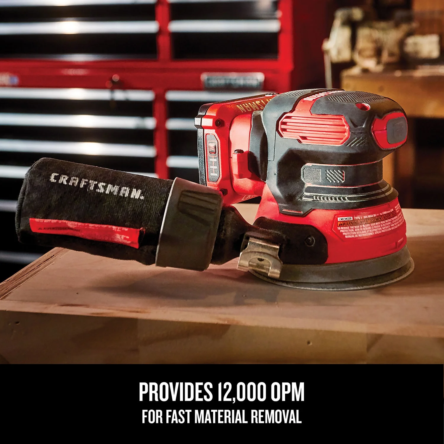 CRAFTSMAN V20 20-Volt Cordless Random Orbital Sander, 5-Inch (Tool Only) - Image 4