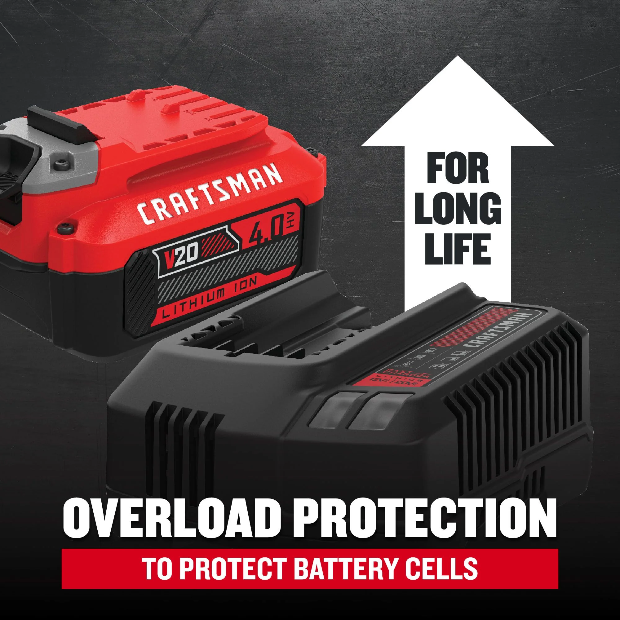 CRAFTSMAN V20 20-Volt Max 4.0Ah Lithium-Ion Battery & Charger Kit - Image 8