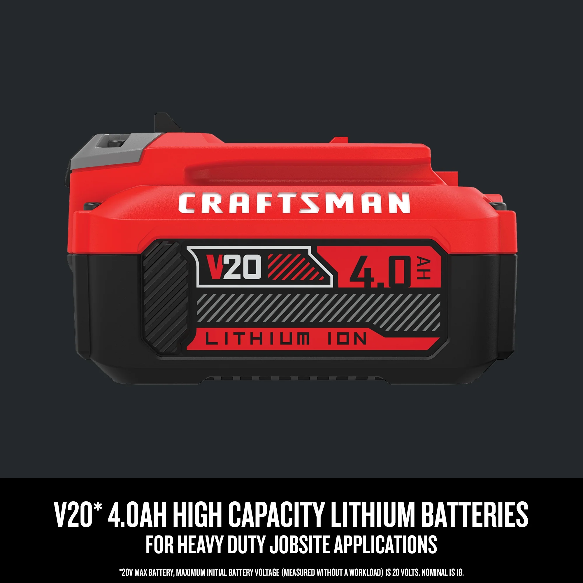 CRAFTSMAN V20 20-Volt Max Lithium-Ion Battery Pack, 4.0Ah, 2-Pack (CMCB204-2) - Image 4