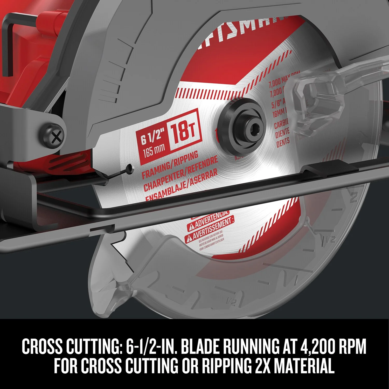 CRAFTSMAN V20 4-Tool 20-Volt Max Power Tool Combo Kit with Drill/Driver, Impact Driver, 6-1/2-in Circular Saw and LED Work Light (Charger and 2 Batteries Included) - Image 6