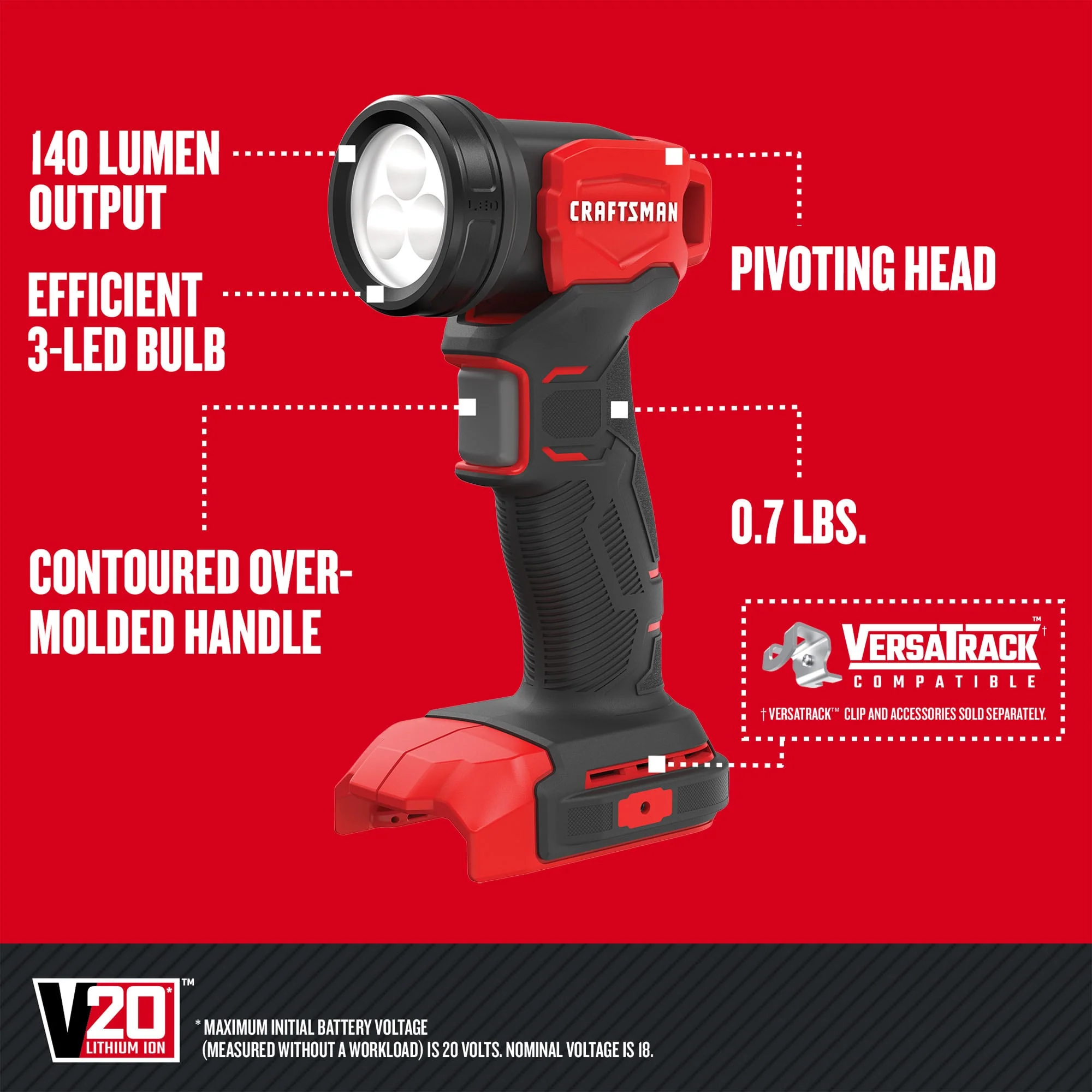 CRAFTSMAN V20 6-Tool 20-Volt Max Power Tool Combo Kit with Soft Case (Charger Included and 2 Batteries Included) - Image 5