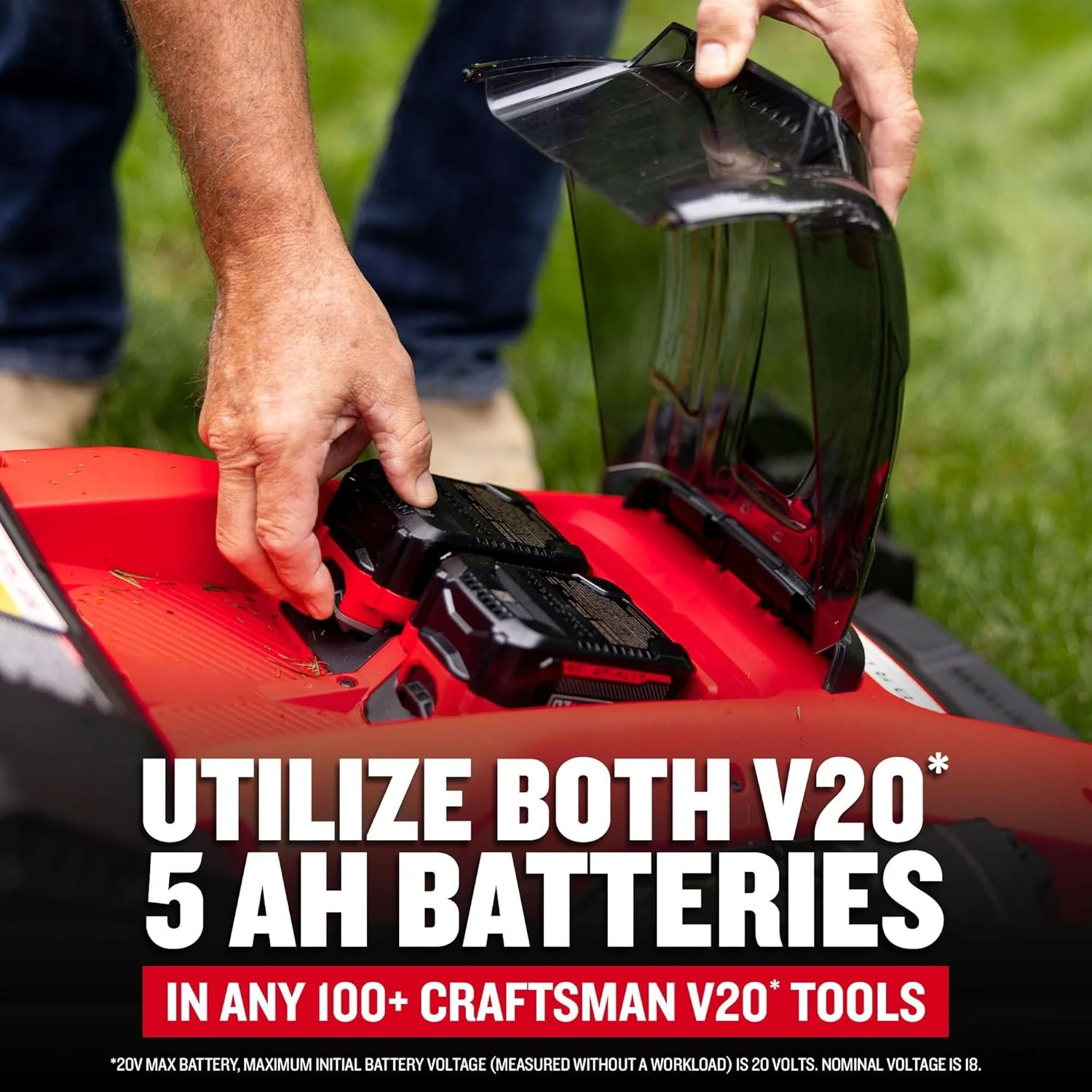 Craftsman V20 CMCMW220P2 20 in. Brushless Cordless Lawn Mower Kit with (2) 20V 5.0Ah Batteries & Charger - Image 5