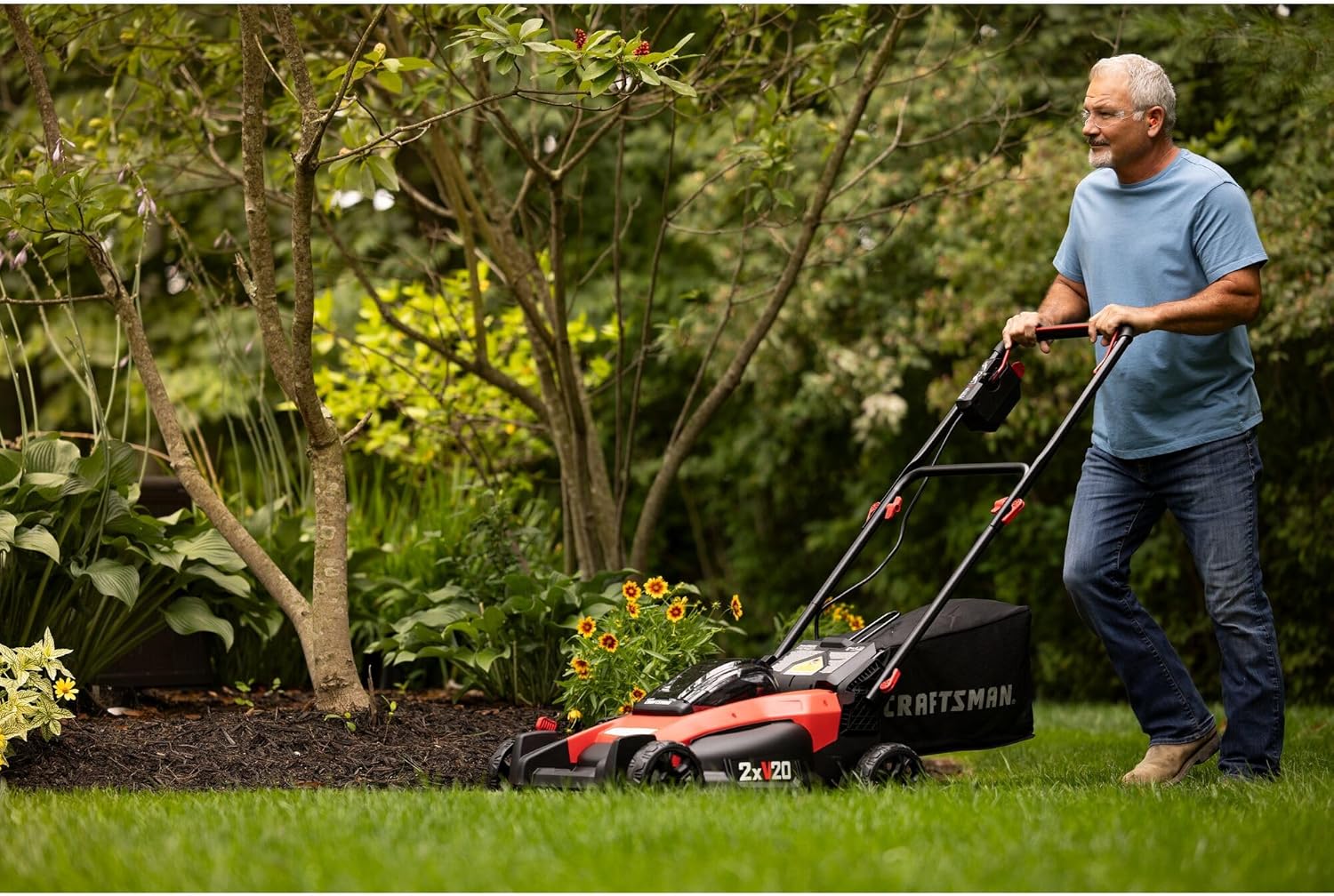 Craftsman V20 CMCMW220P2 20 in. Brushless Cordless Lawn Mower Kit with (2) 20V 5.0Ah Batteries & Charger - Image 8