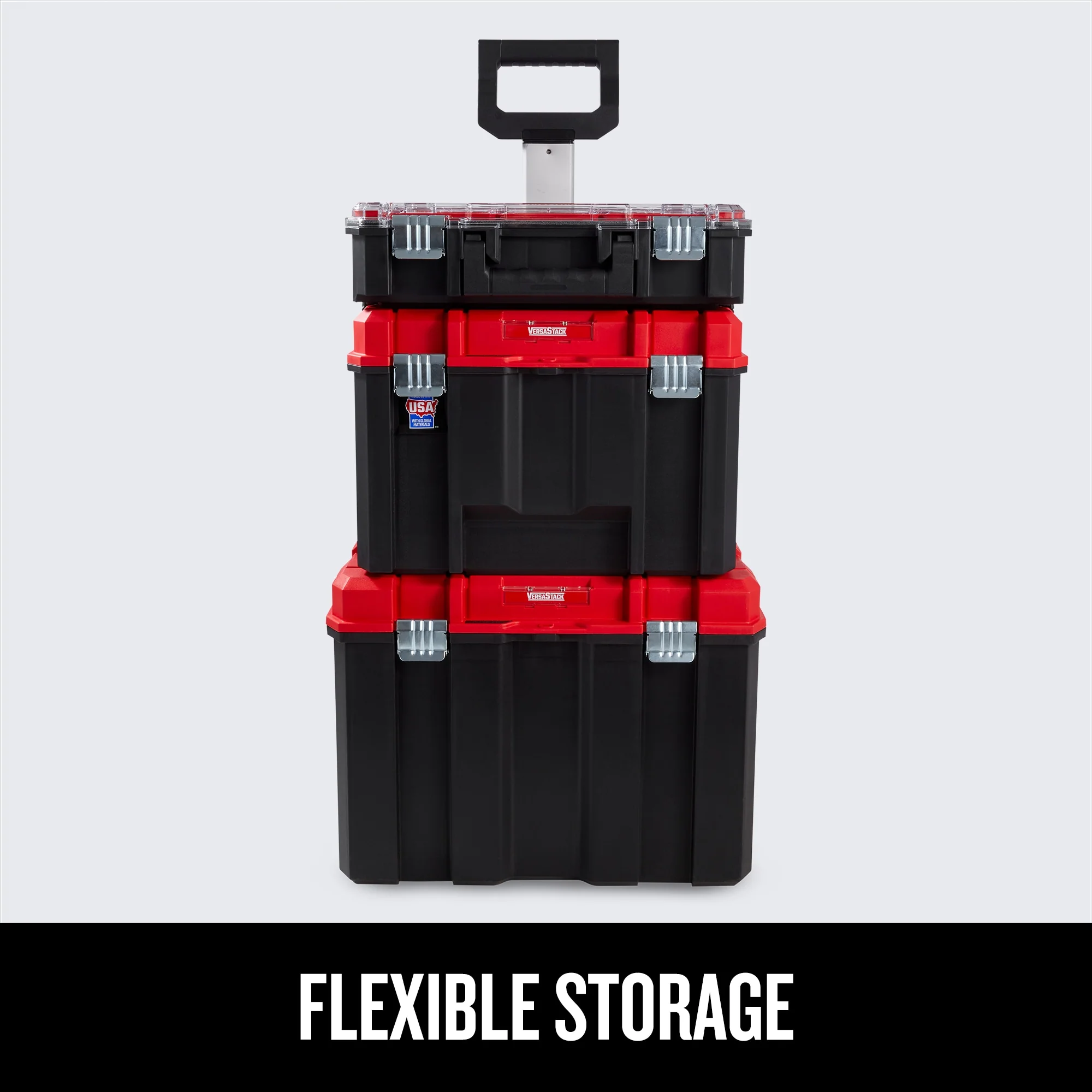 CRAFTSMAN VERSASTACK 17-in W x 30.9-in H x 20.15-in D Black Plastic/Metal Rolling Lockable Tool Box Tower - Image 8